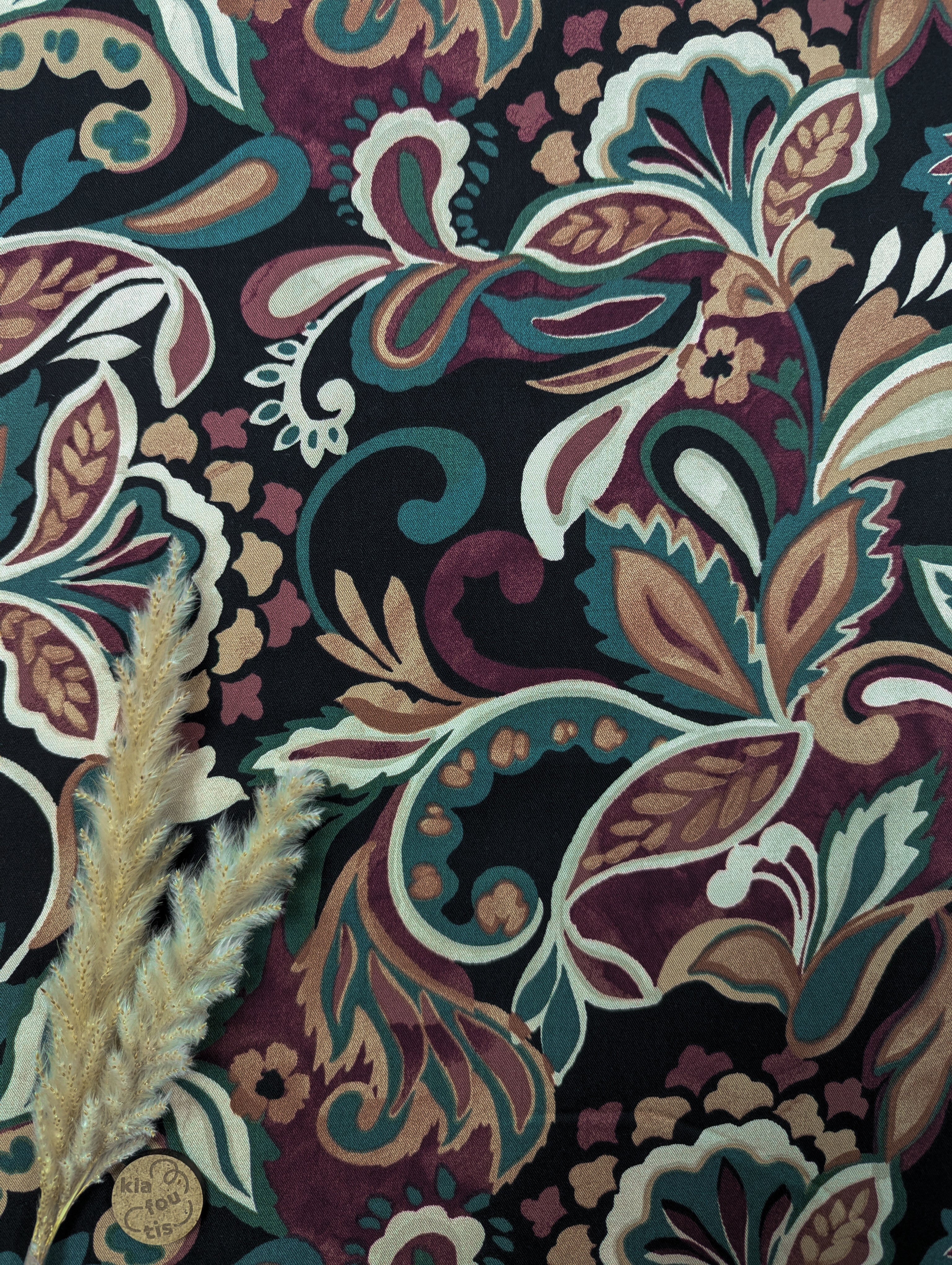 Twill de viscose stretch noir - couleurs d