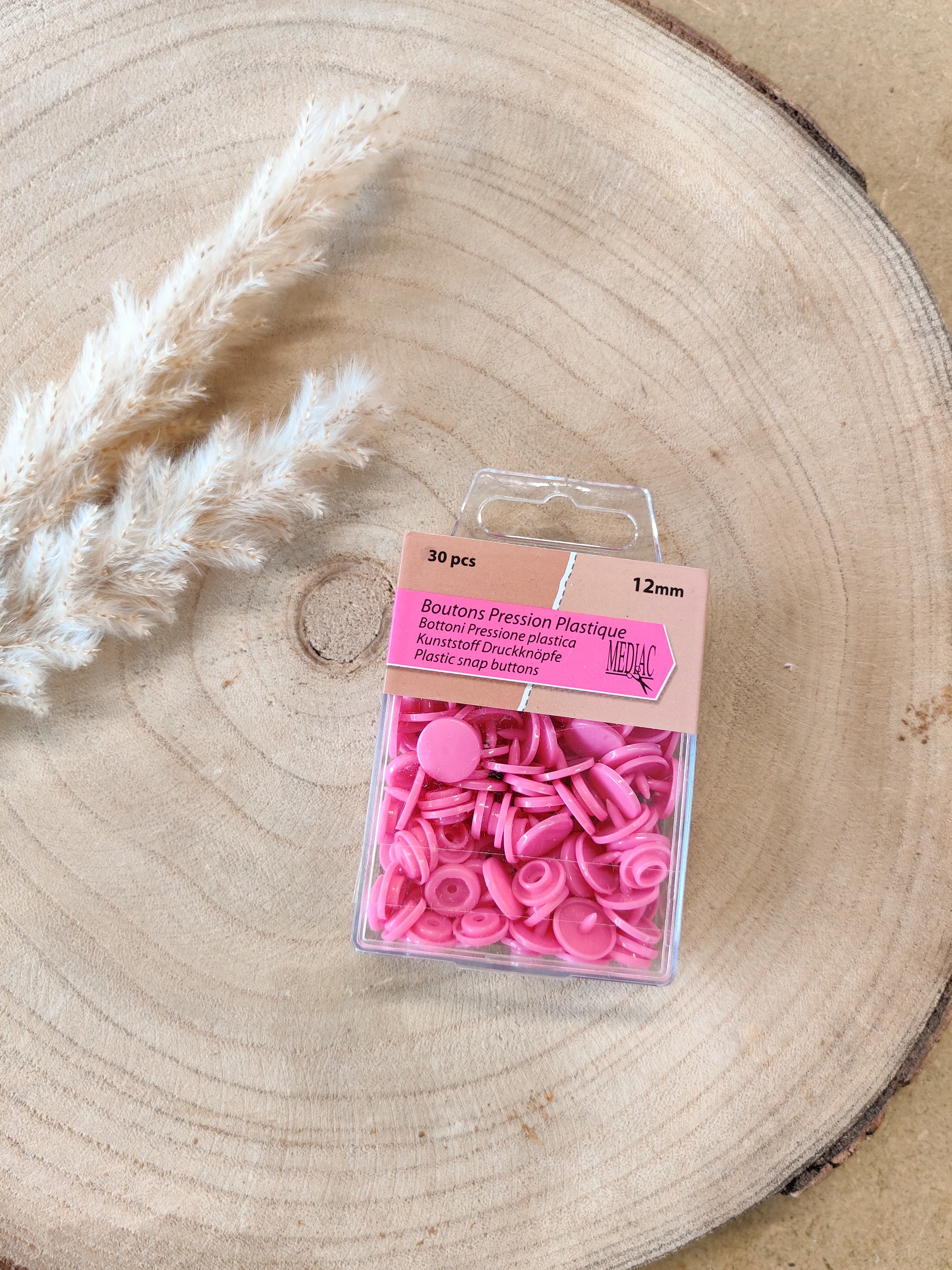 Pressions en plastique - Rose