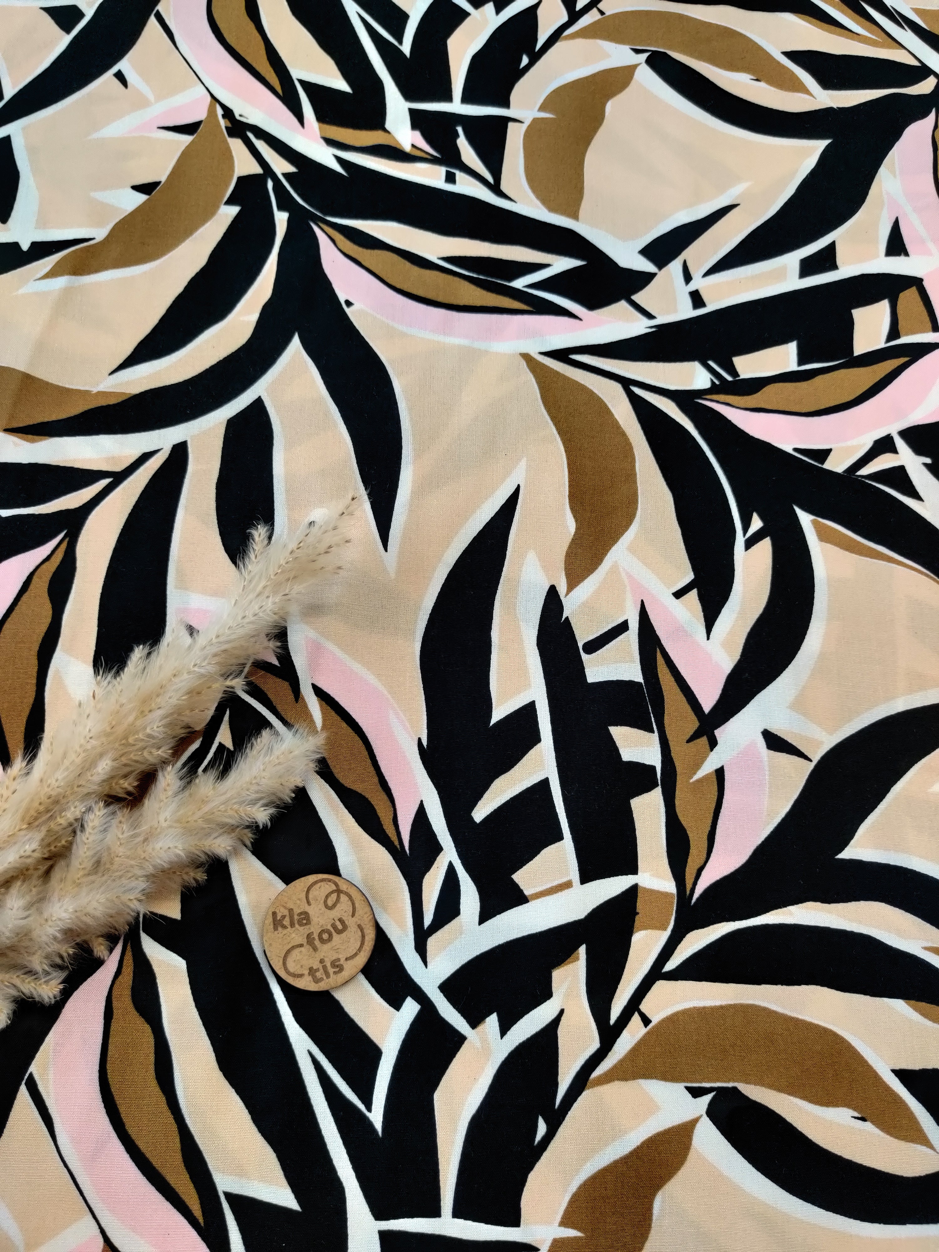 Popeline de viscose - Jungle feutrée