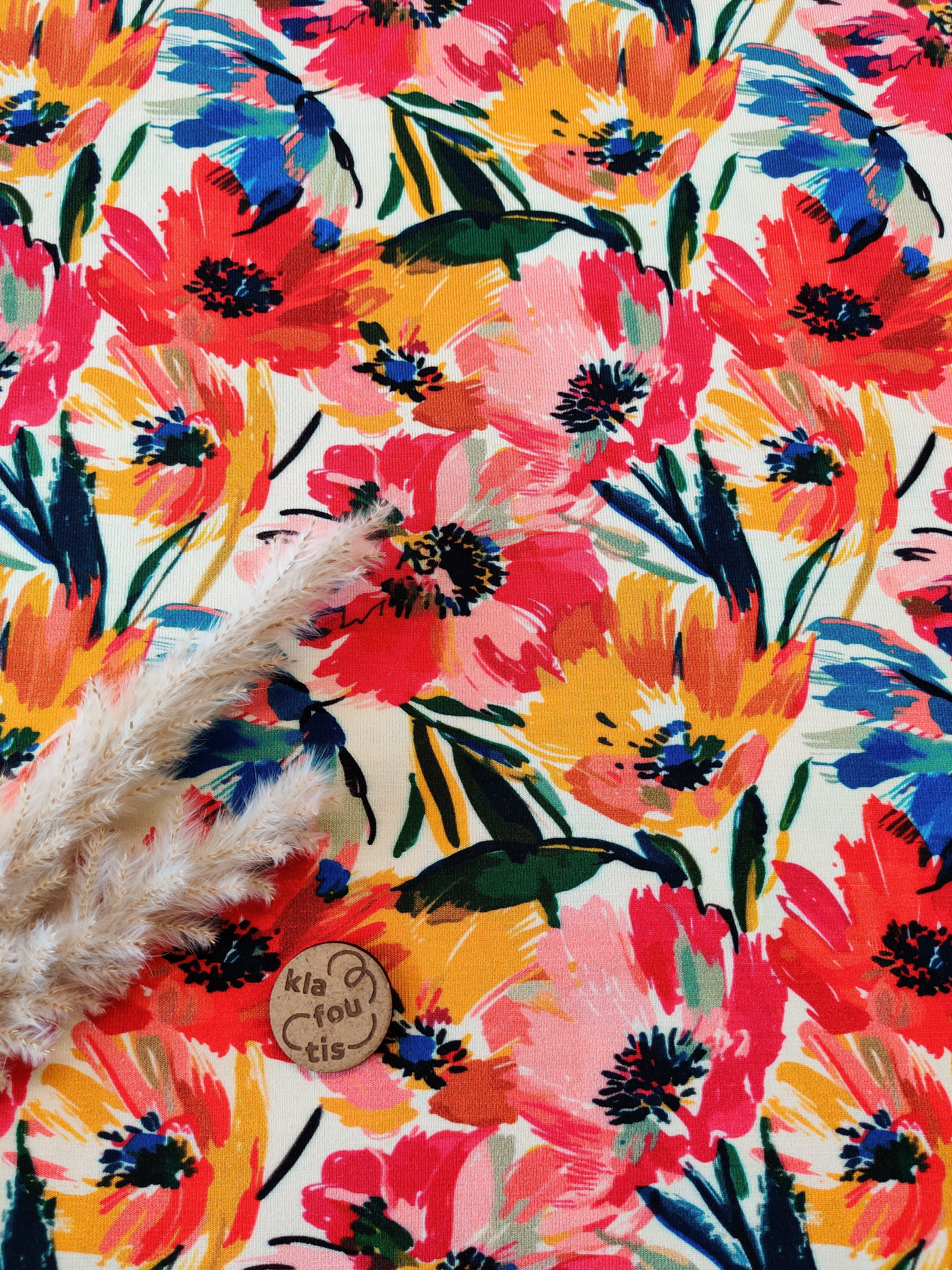 Jersey de bambou - Fleurs éclatantes