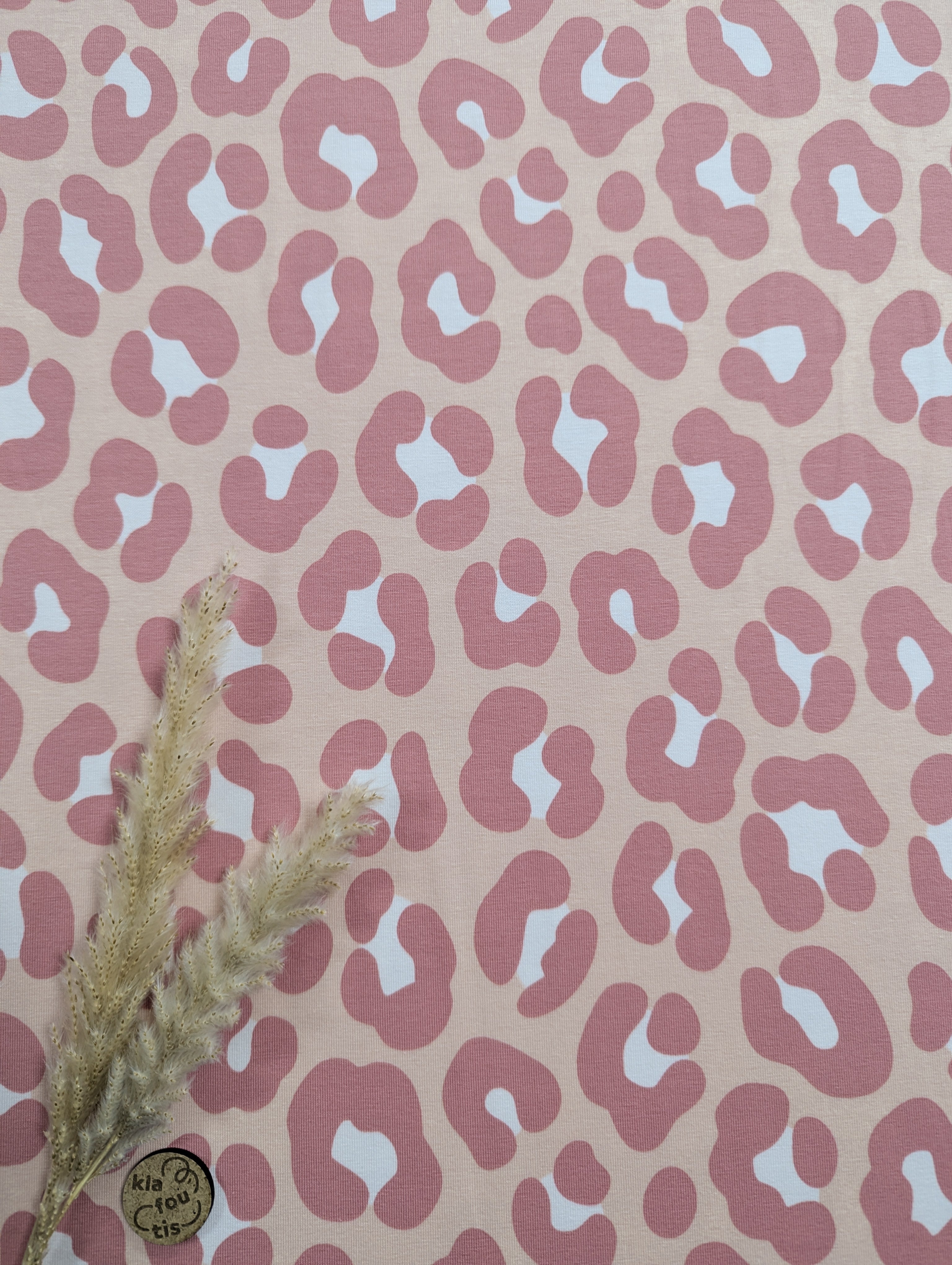 Jersey de coton rose poudré - Grand graou girly