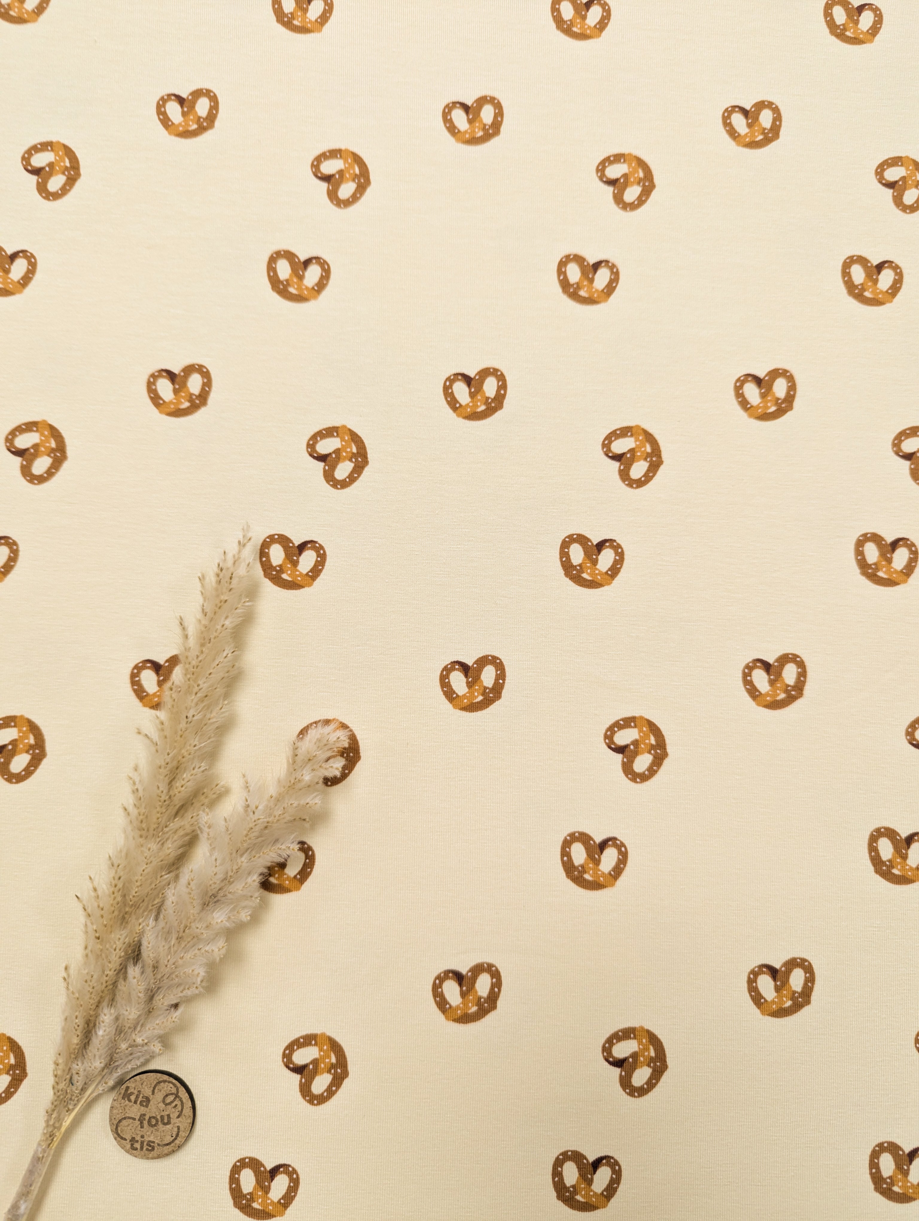 Jersey de coton crème vanille - bretzels