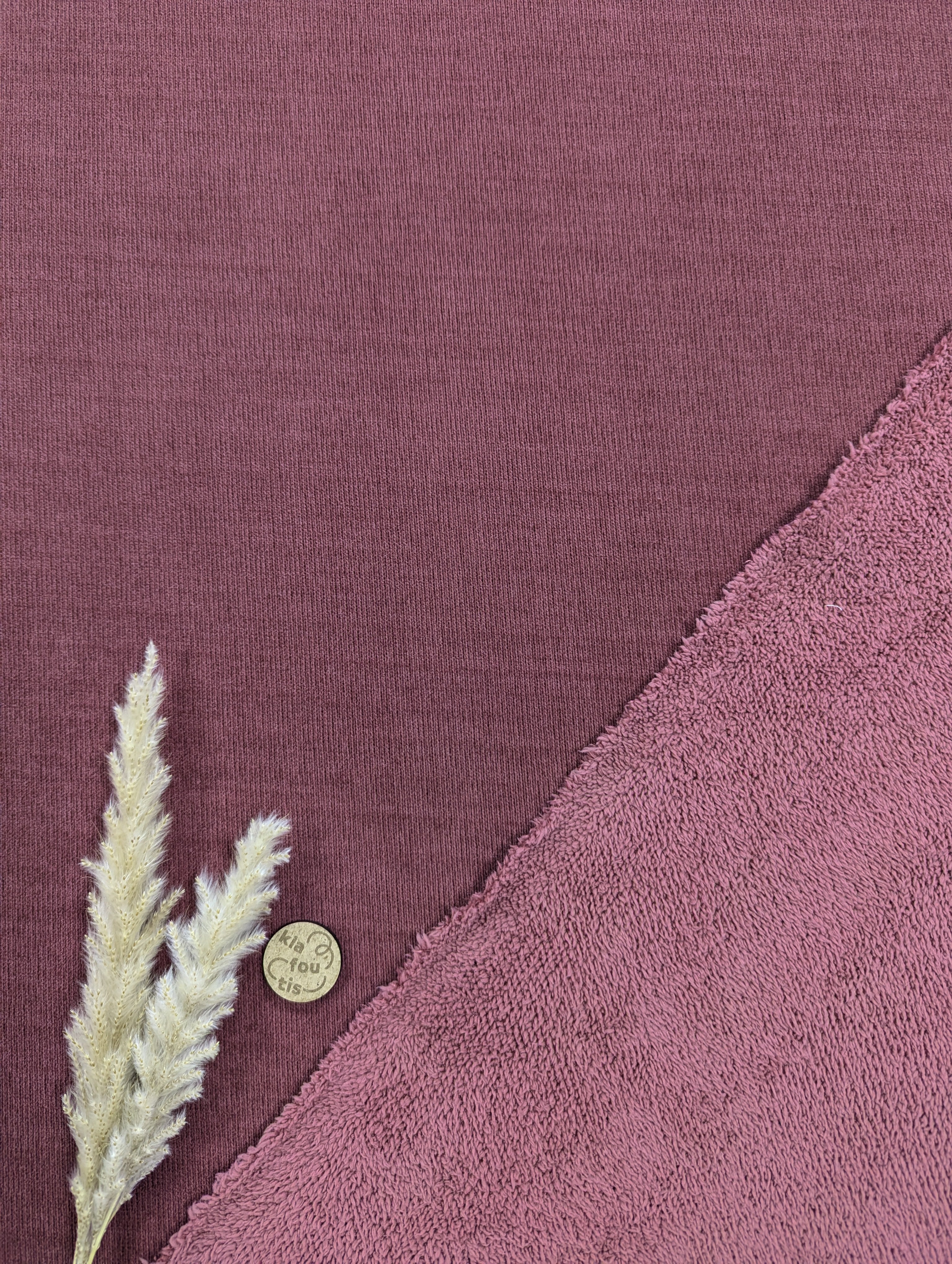 Tricot doublé teddy - Bois de rose