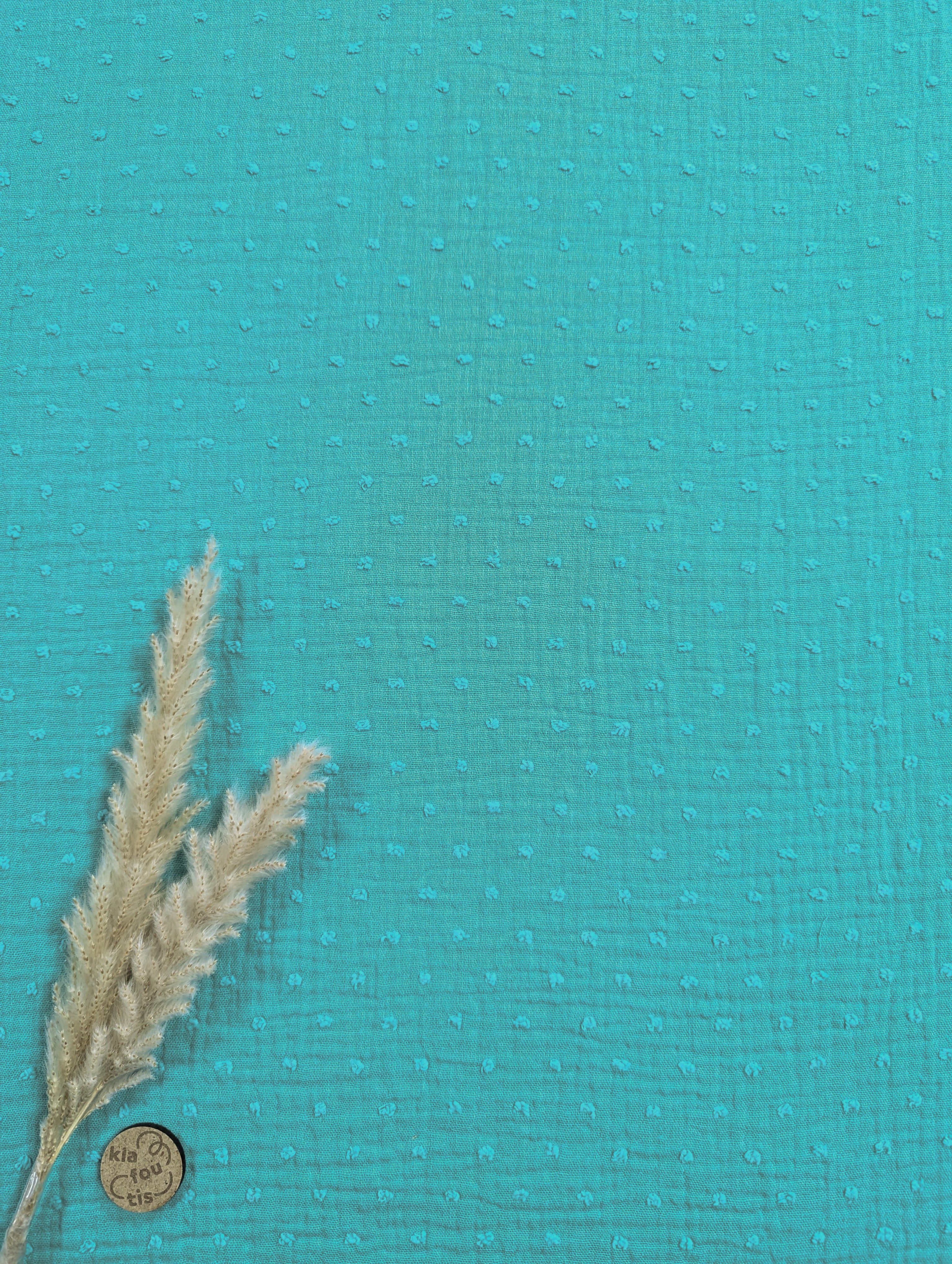 Double gaze plumetis - turquoise