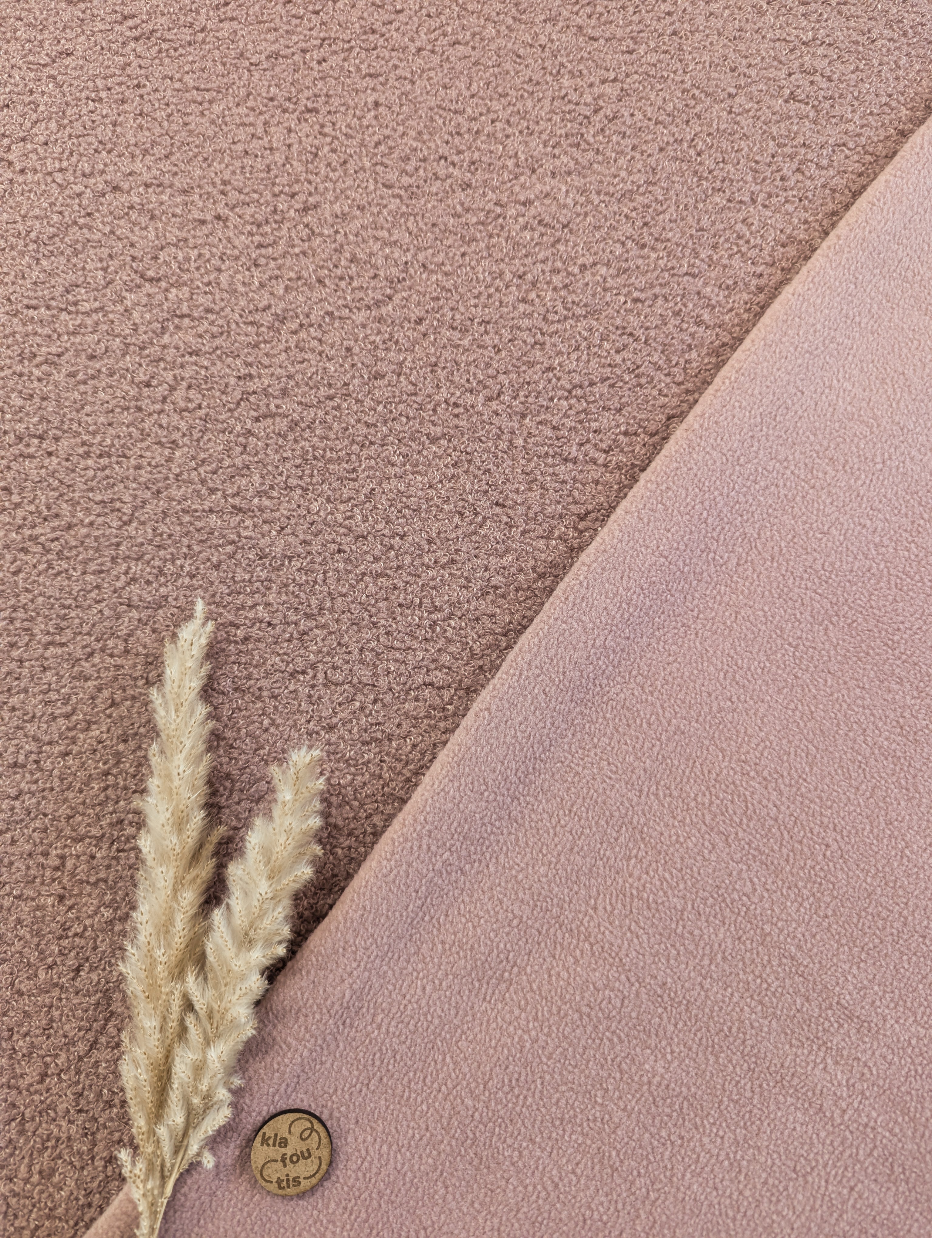 Teddy doublé polaire - vieux rose