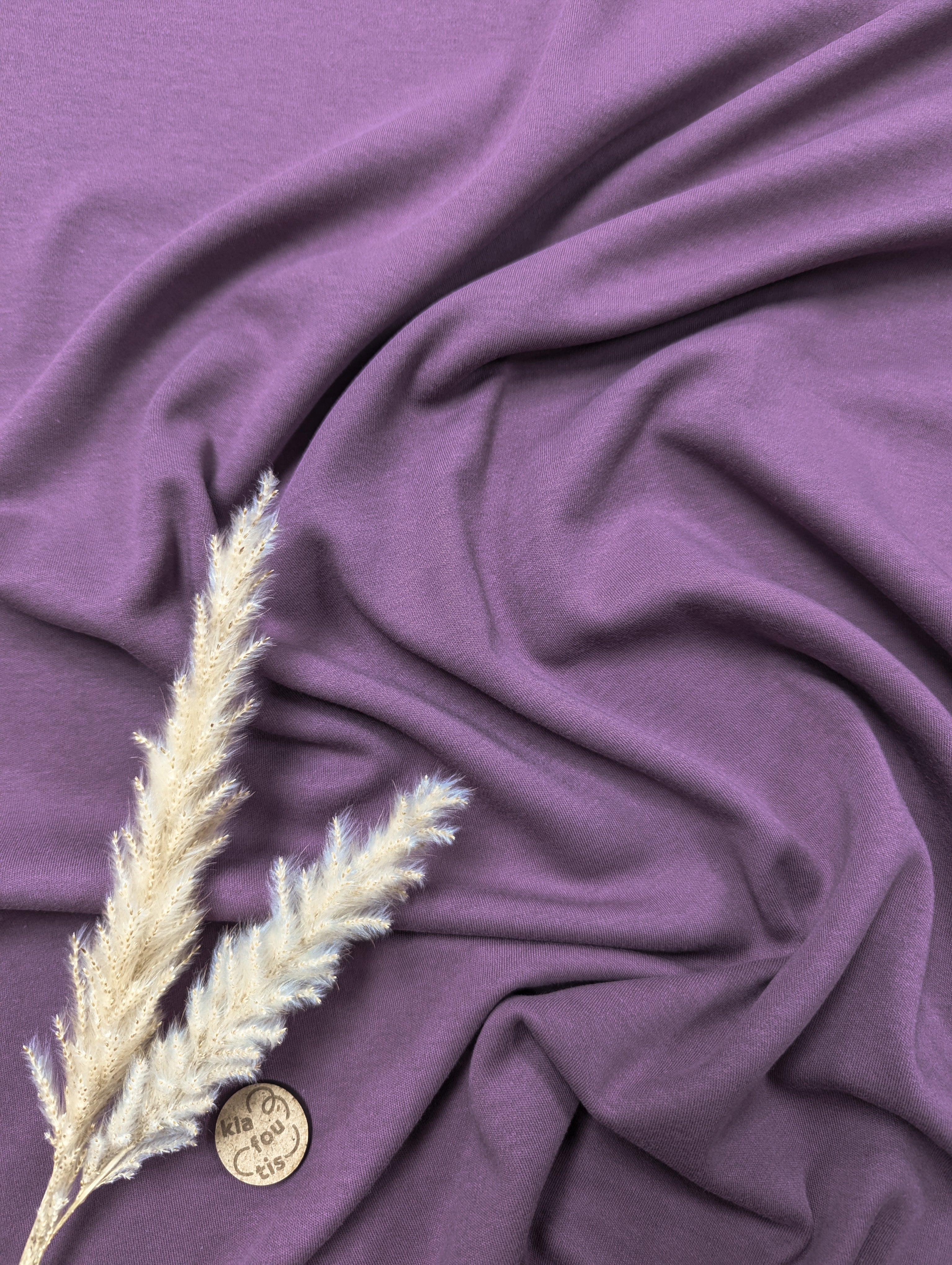 Jersey interlock de coton BIO - aubergine