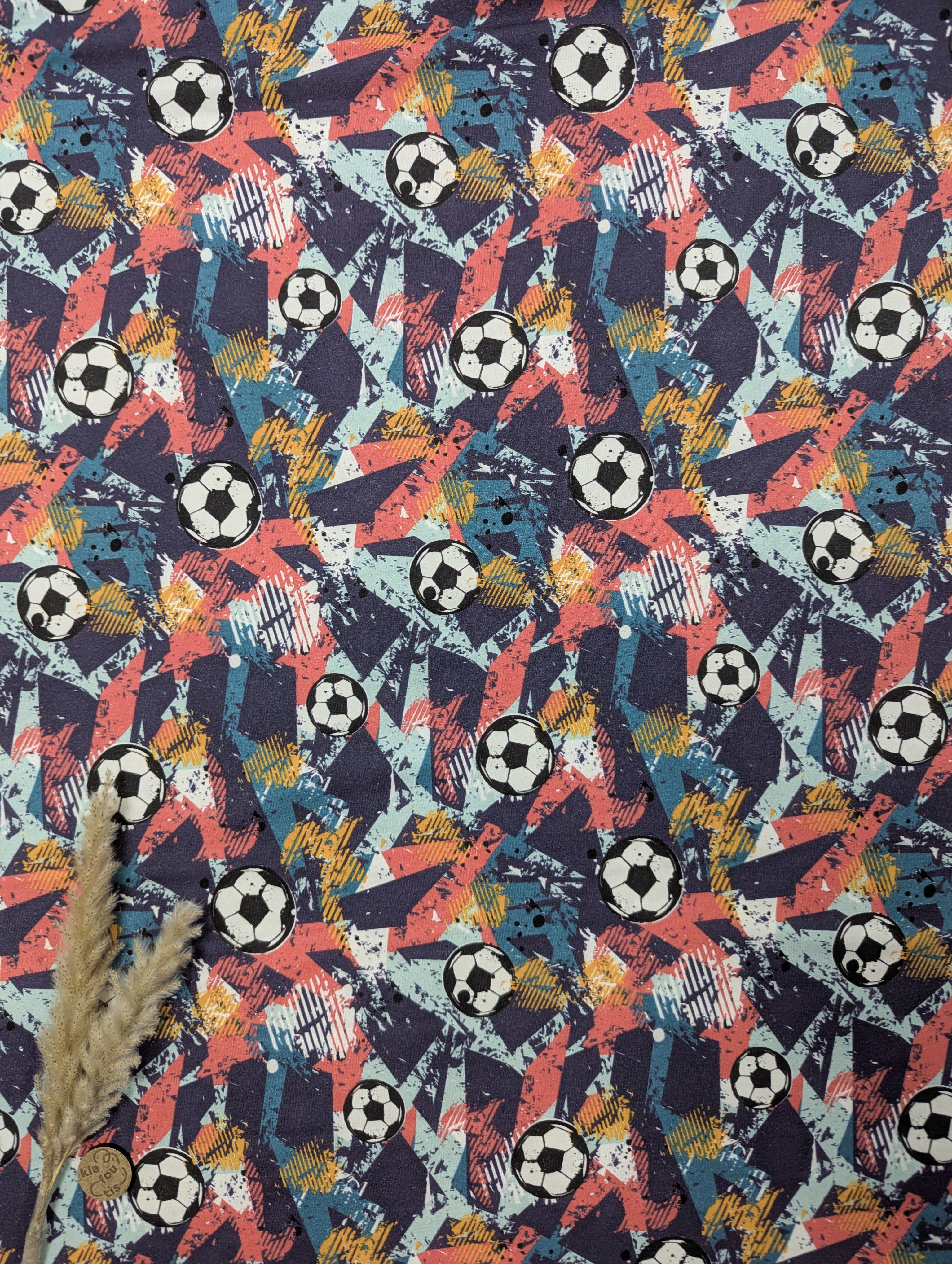 Jersey de coton bleu marine - ambiance foot