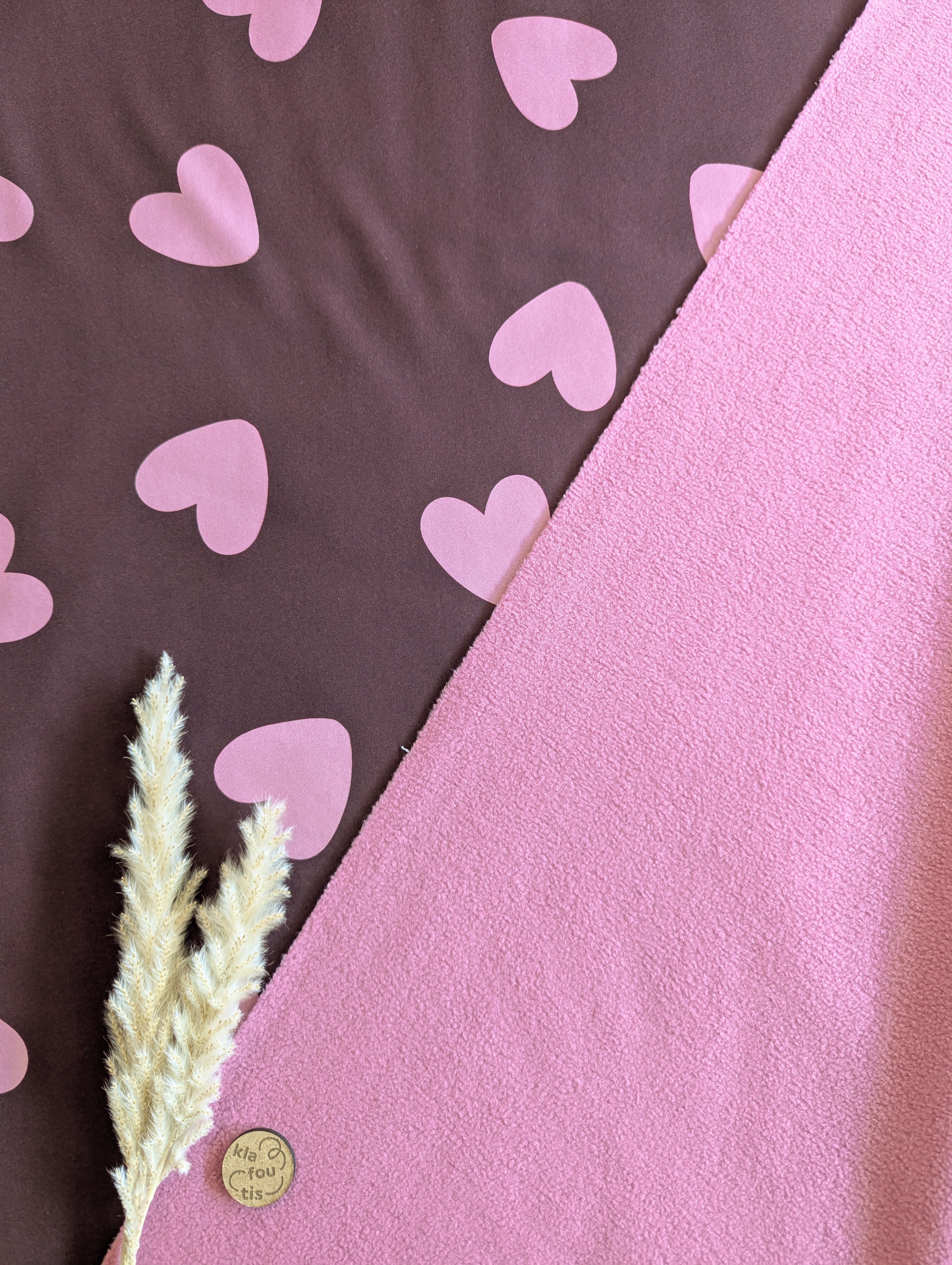 Softshell prune - coeurs roses