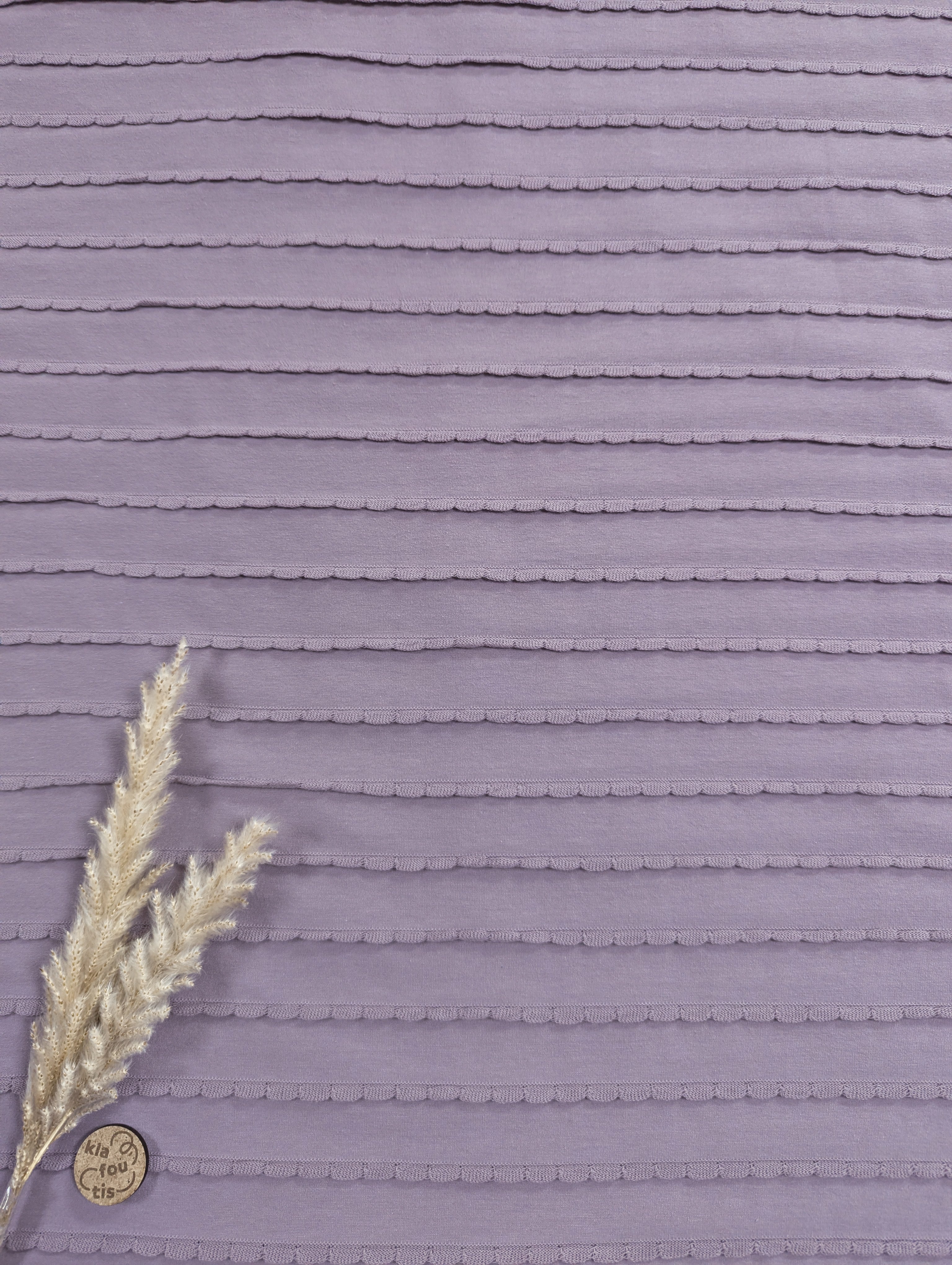 Jersey de coton festonné - lavande