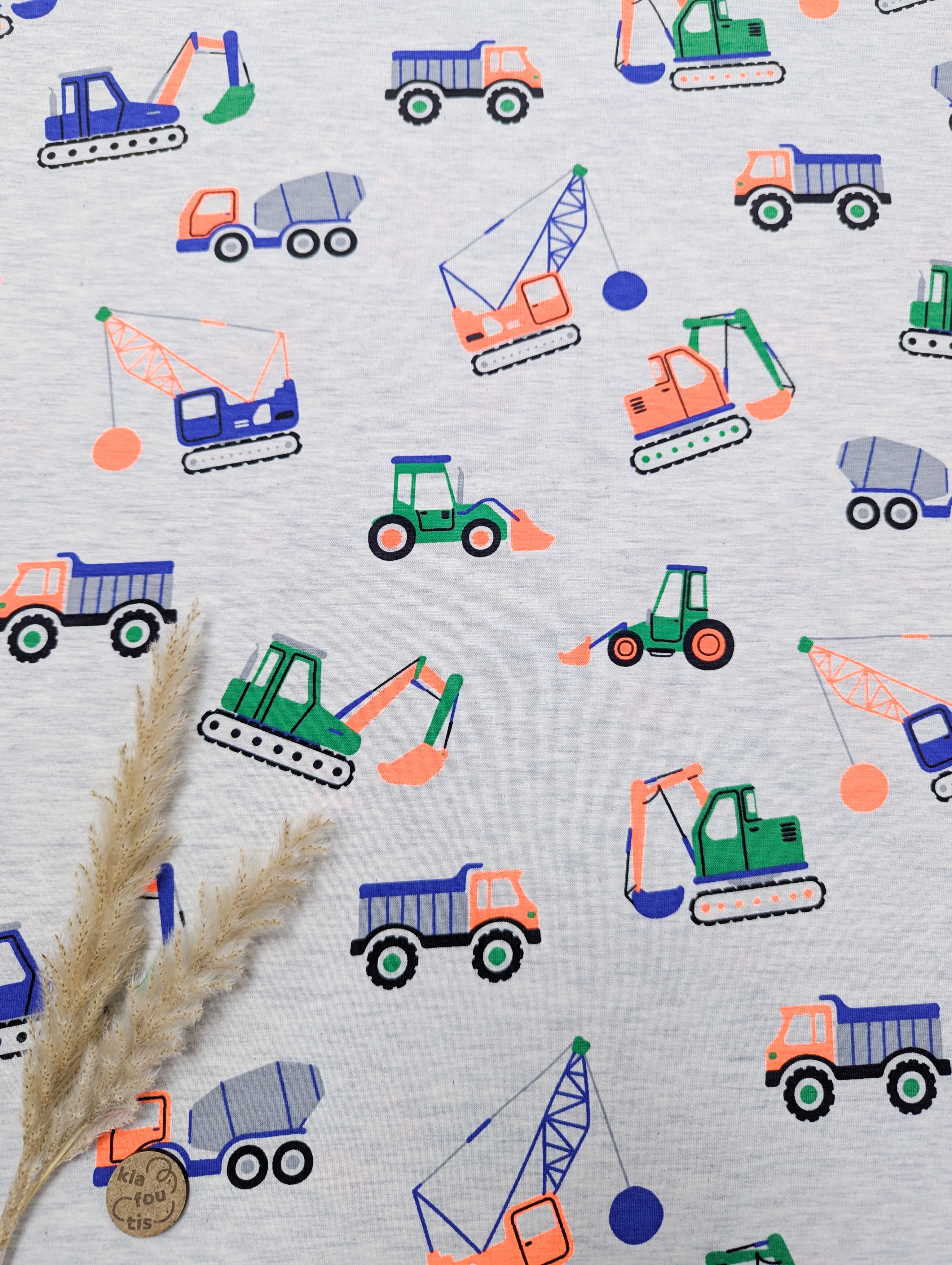 Jersey écru chiné - Chantier fluo