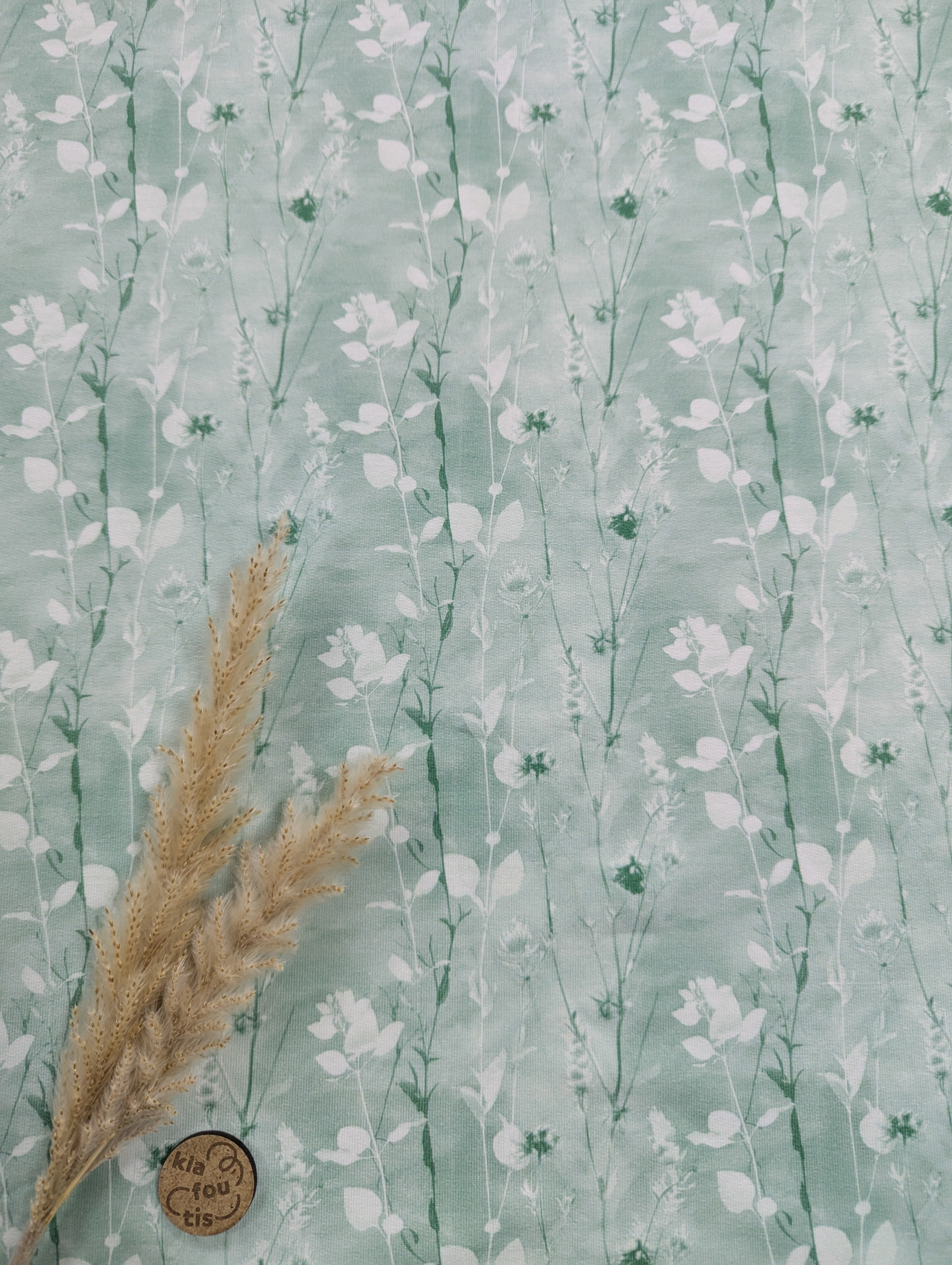 French Terry vert menthe - Doux jardin