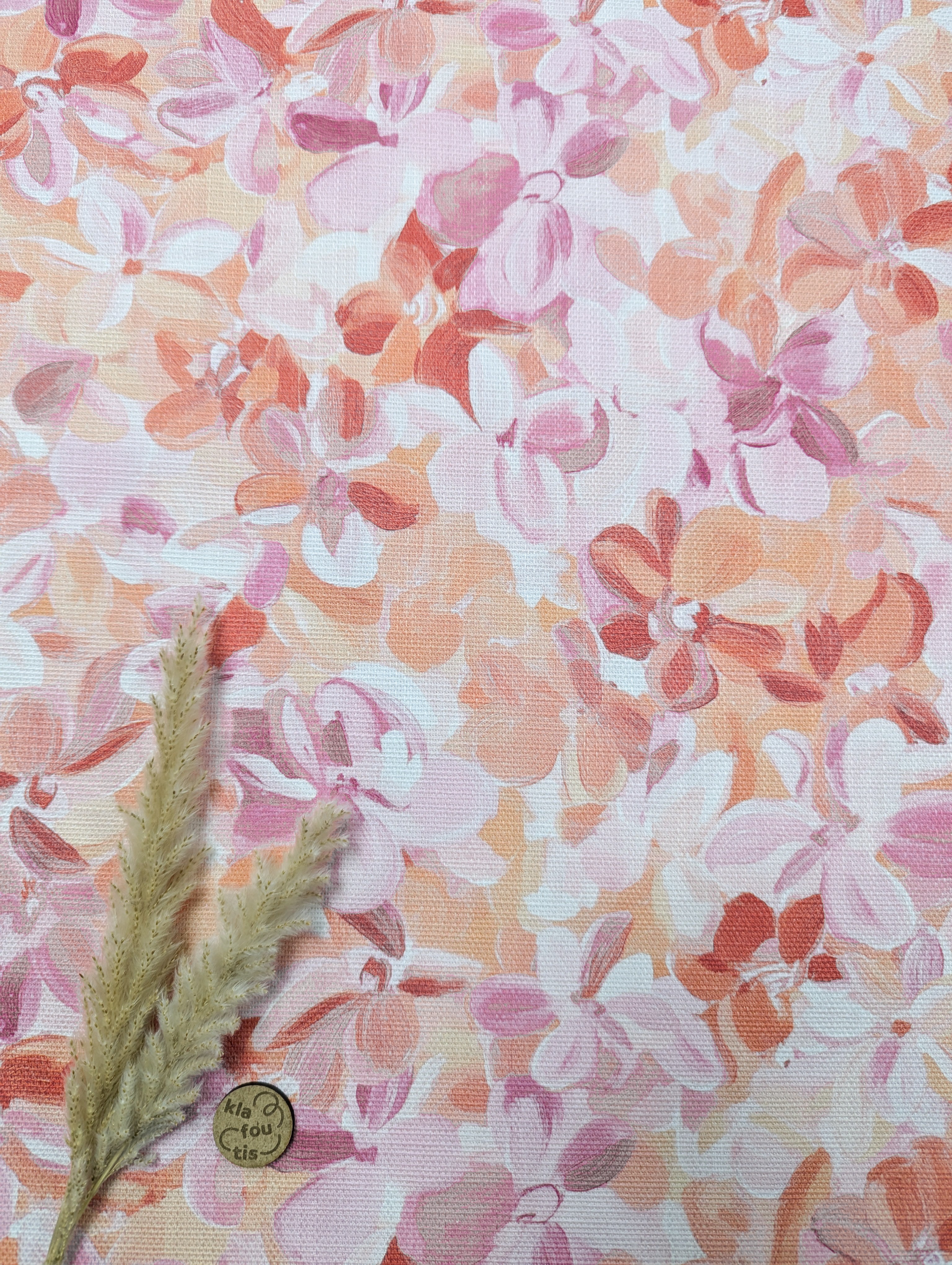 Canevas texturé - rose orange