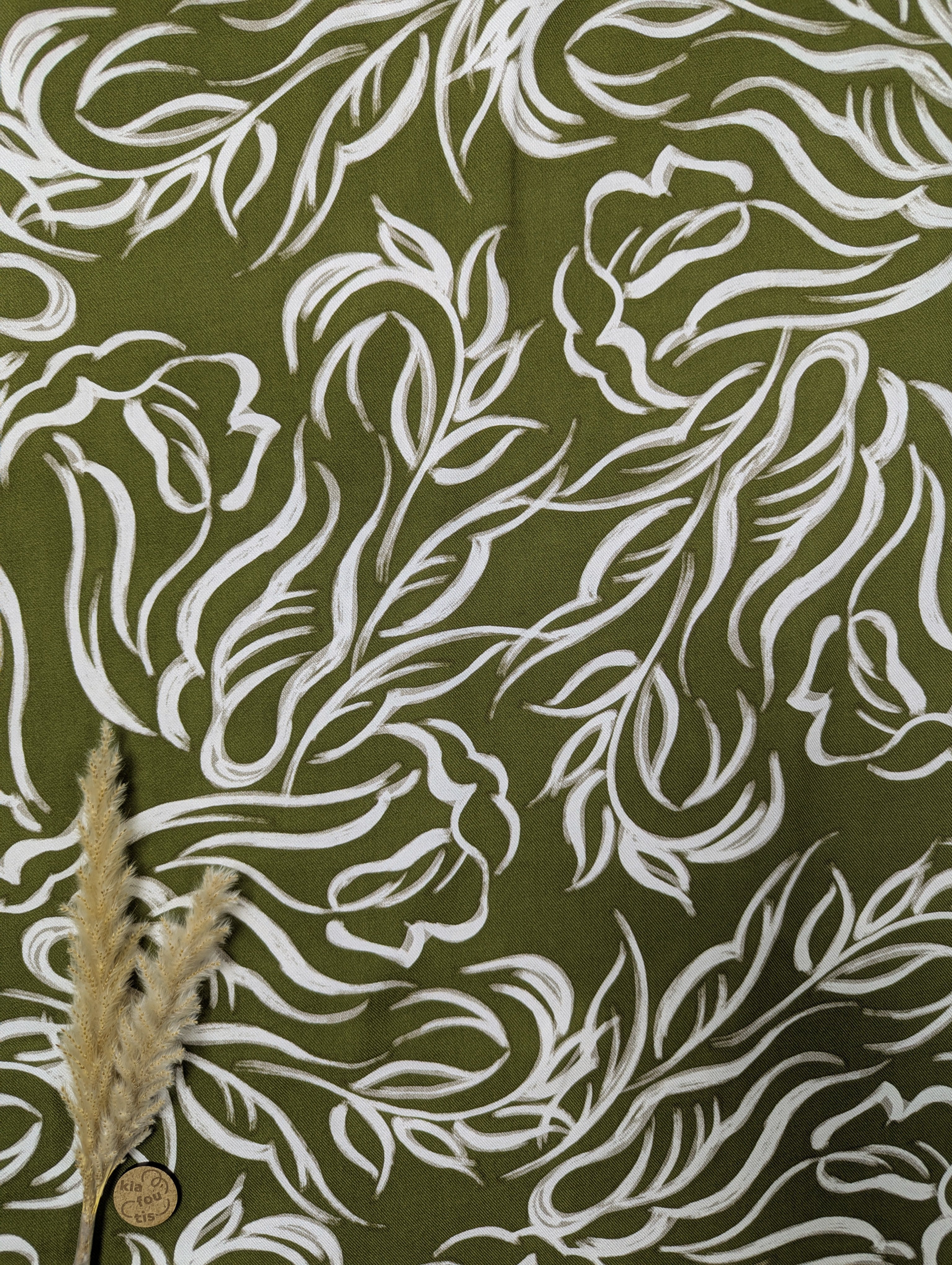 Twill de viscose vert pistache - traits d