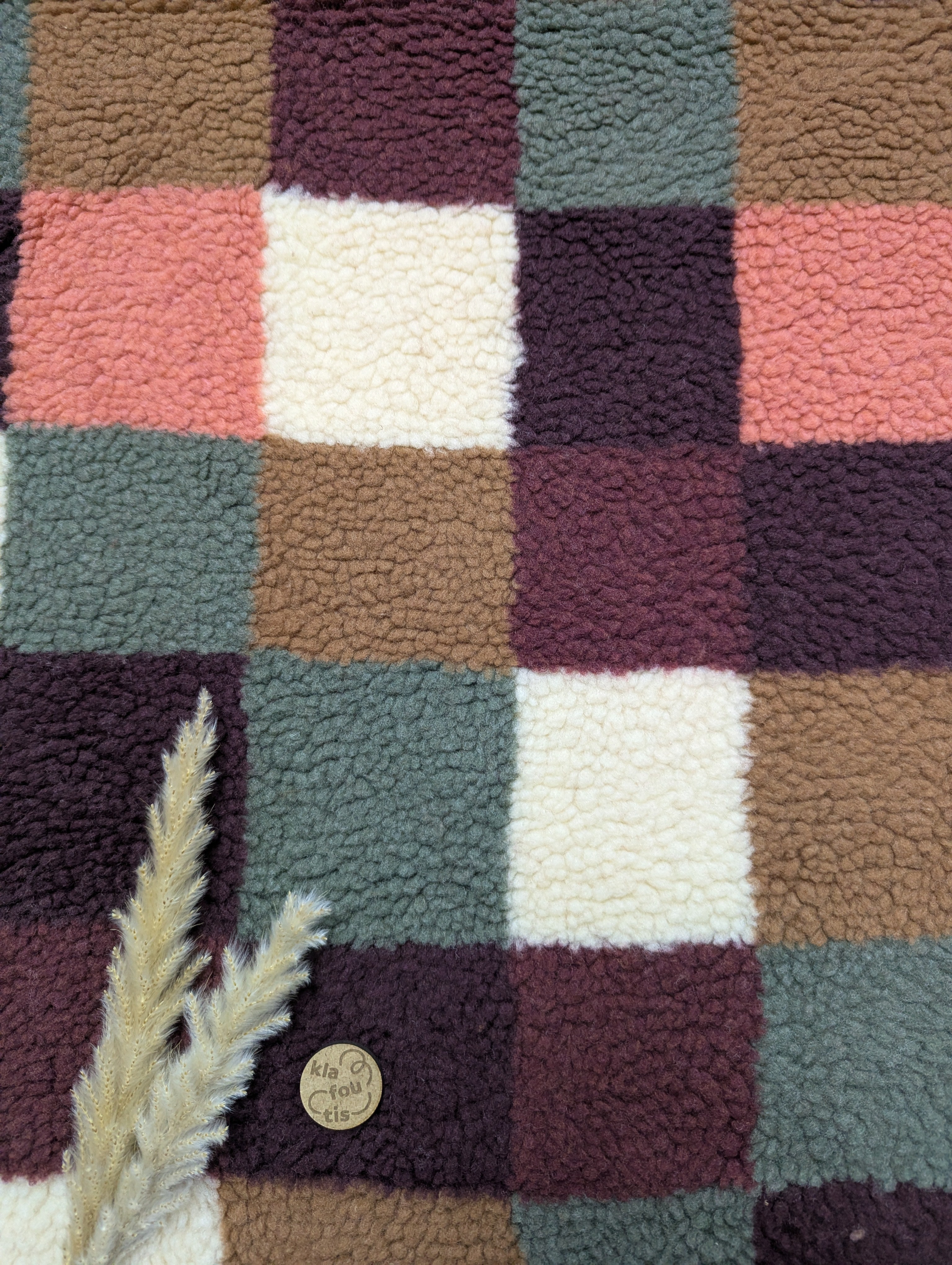 Teddy extensible à carreaux - vert, aubergine, vieux rose, crème etc.