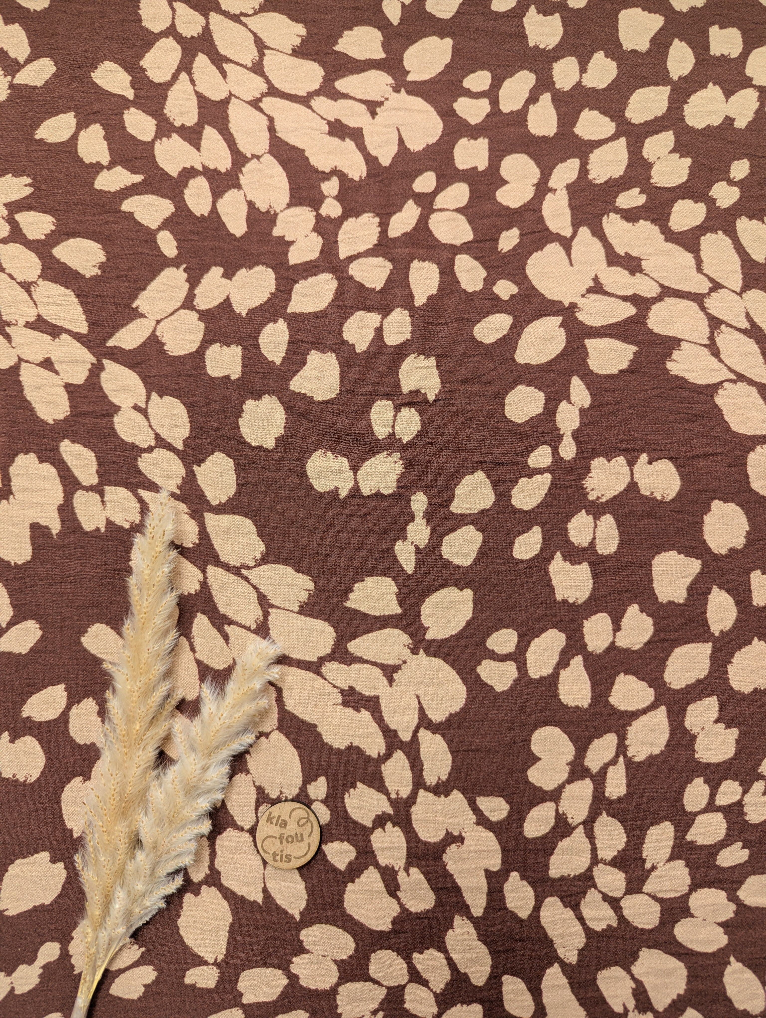 Crêpe de viscose marron - par touches