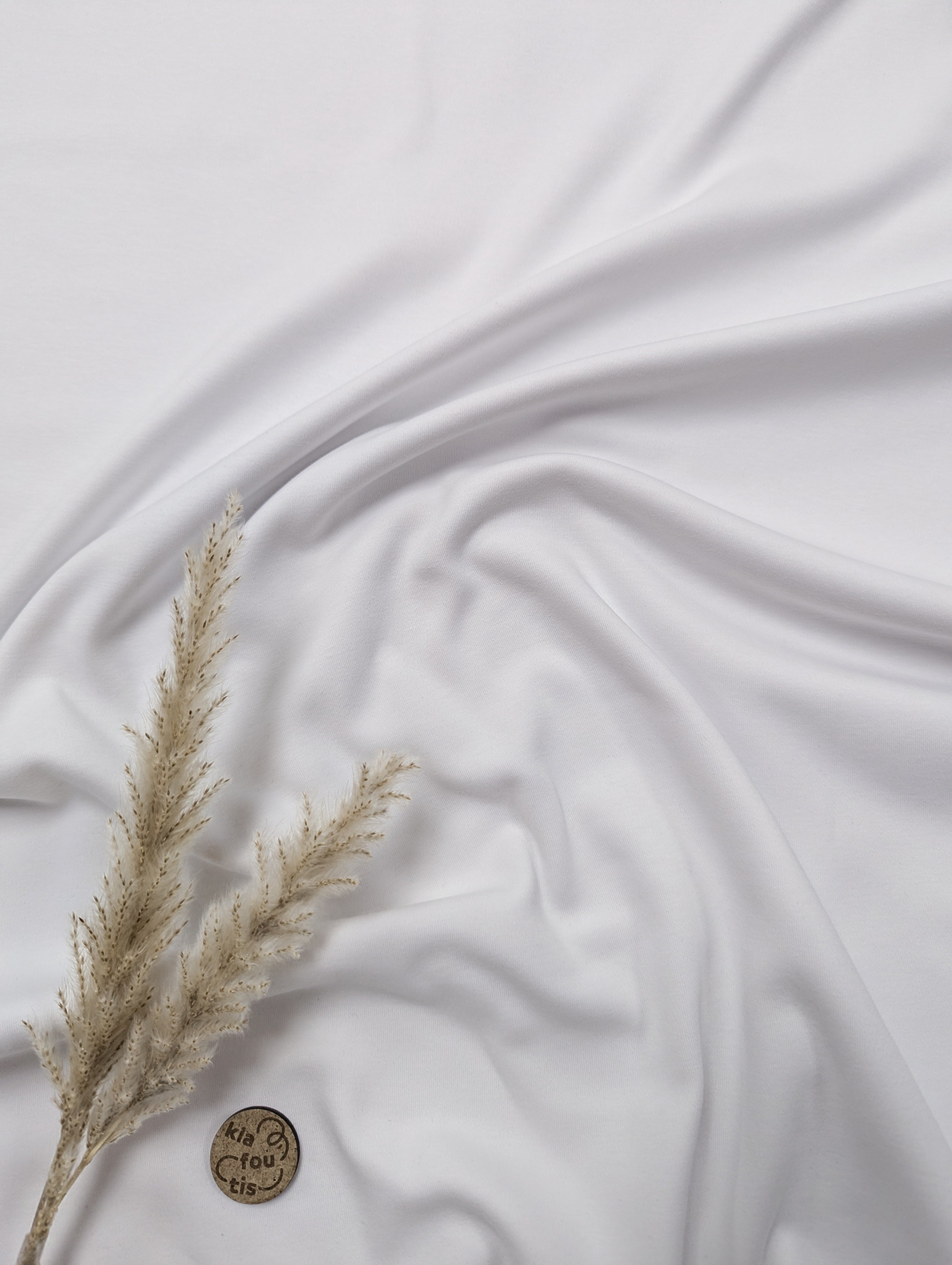 Jersey interlock de coton BIO - blanc