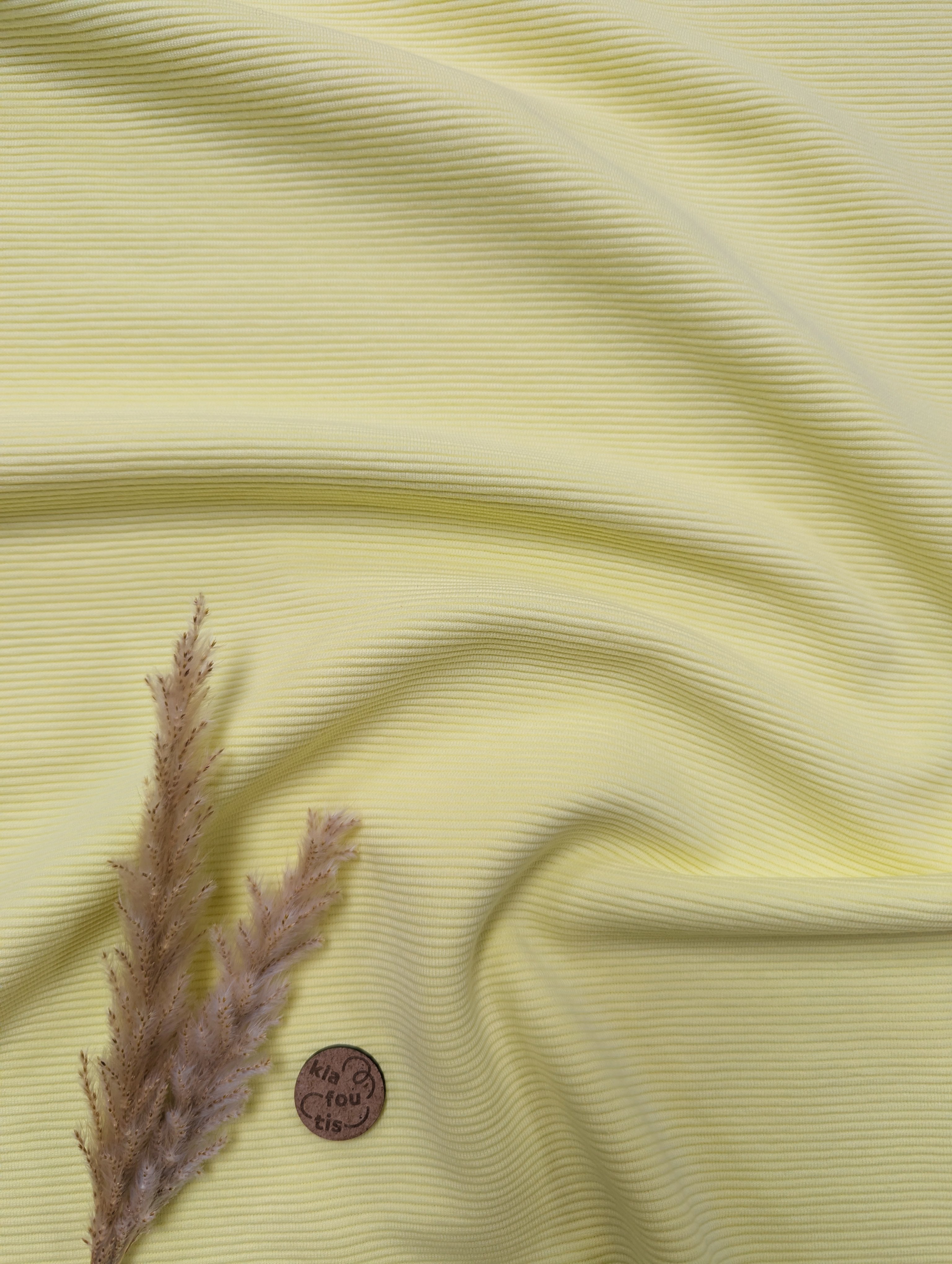 Jersey ottoman strié - jaune doux