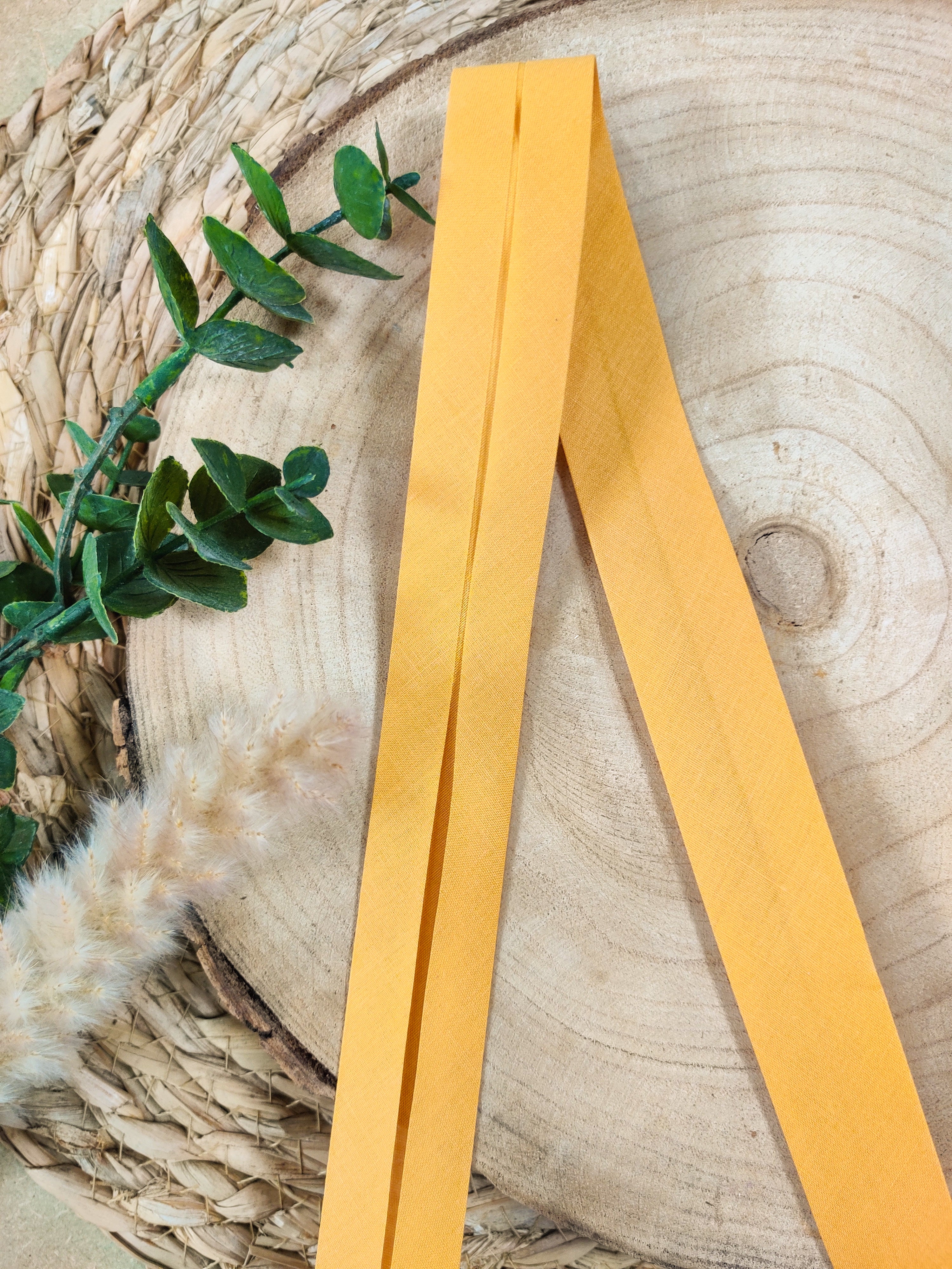 Biais pré-plié 27 mm - Ocre