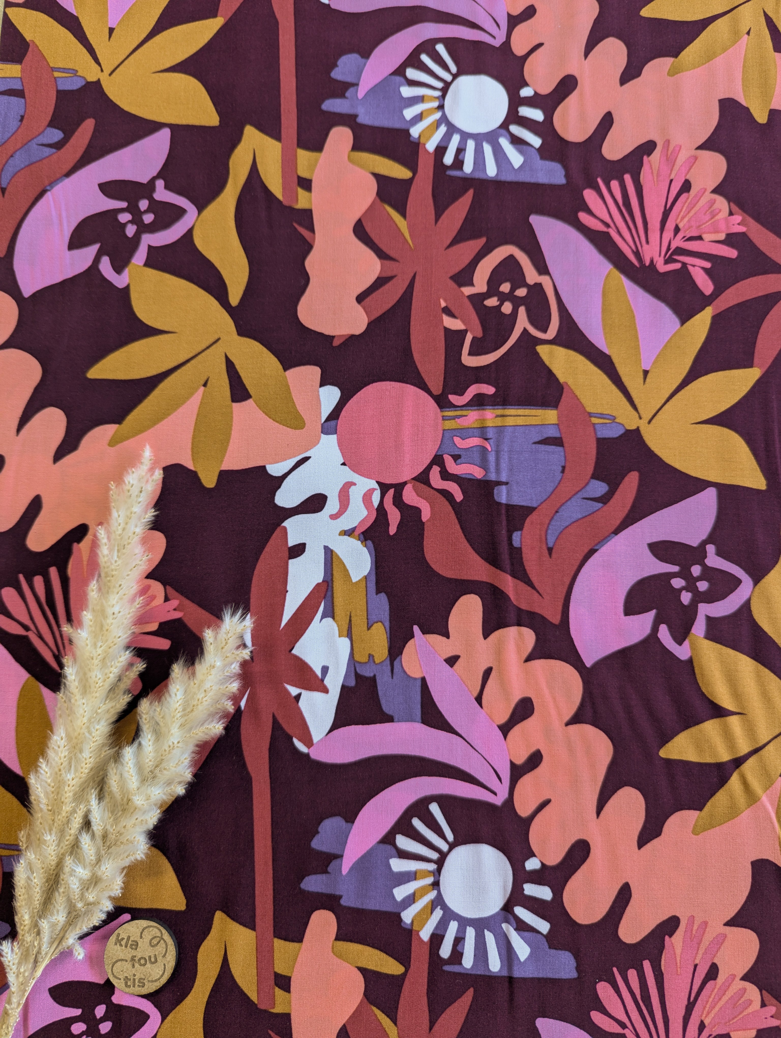 Popeline de viscose EcoVero bordeaux - tout en couleurs