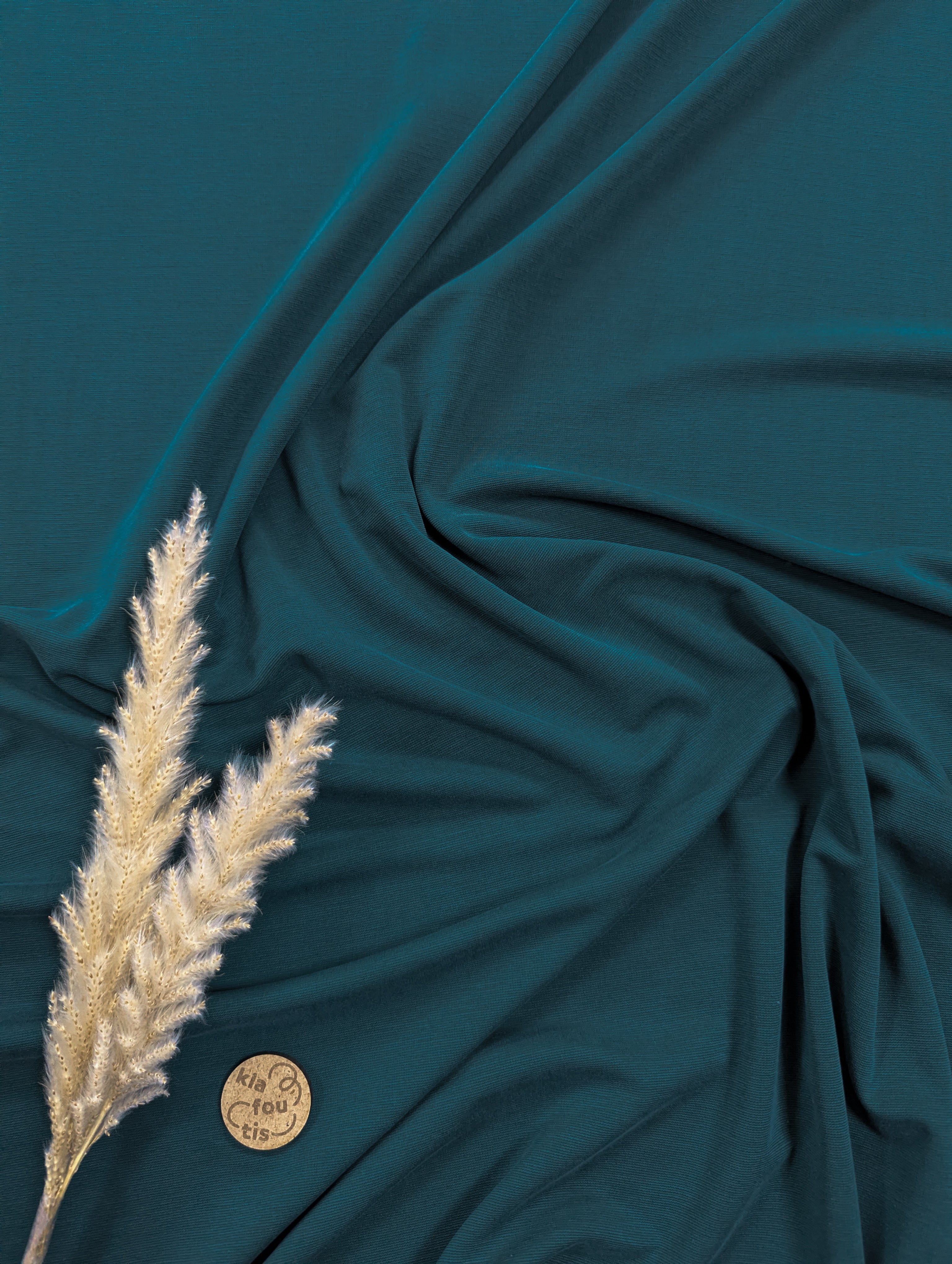 Jersey interlock de viscose - bleu canard