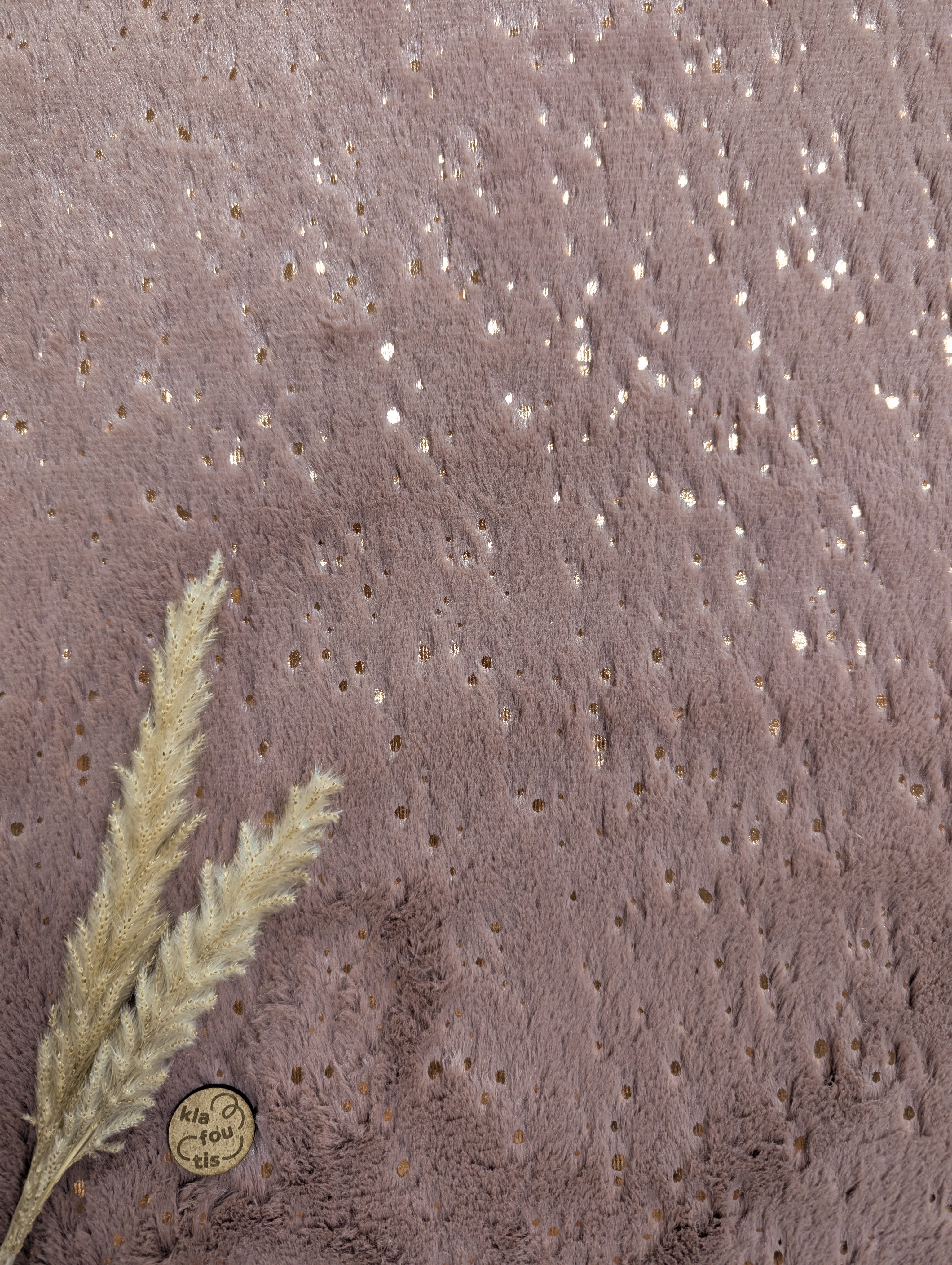 Fausse fourrure vieux rose - avec du brillant