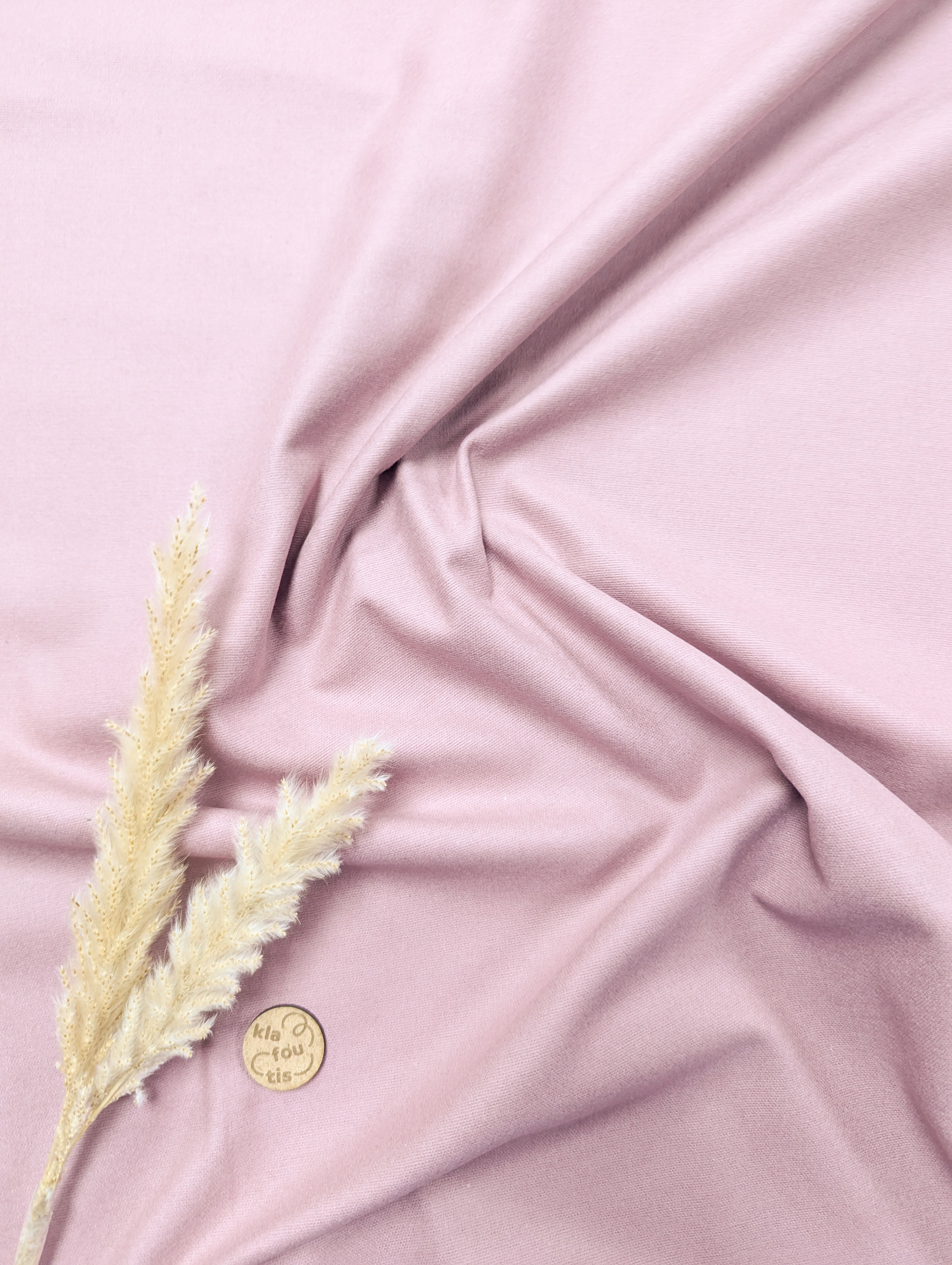 Flanelle de coton - rose poudré