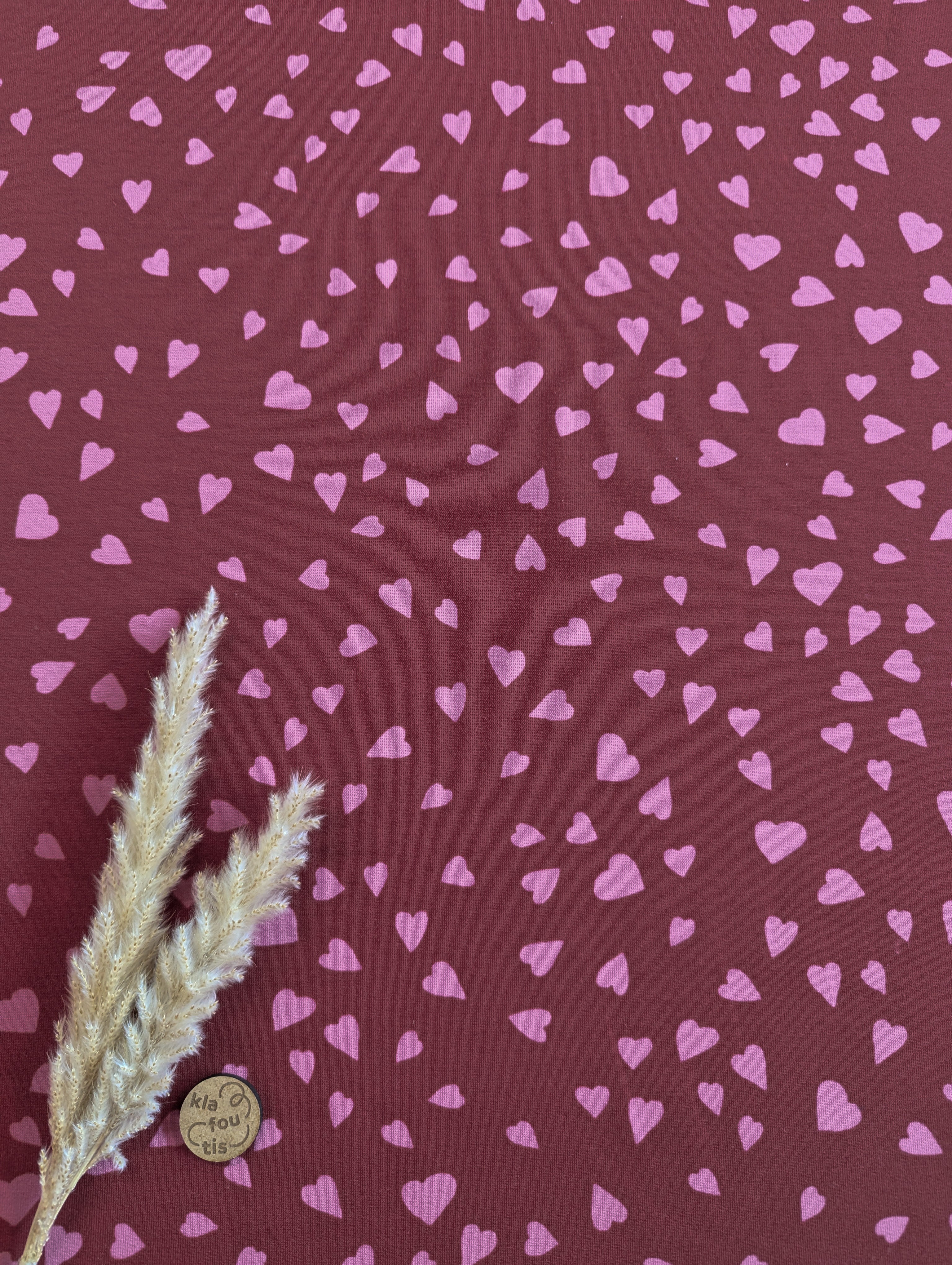 French Terry bordeaux - plein d