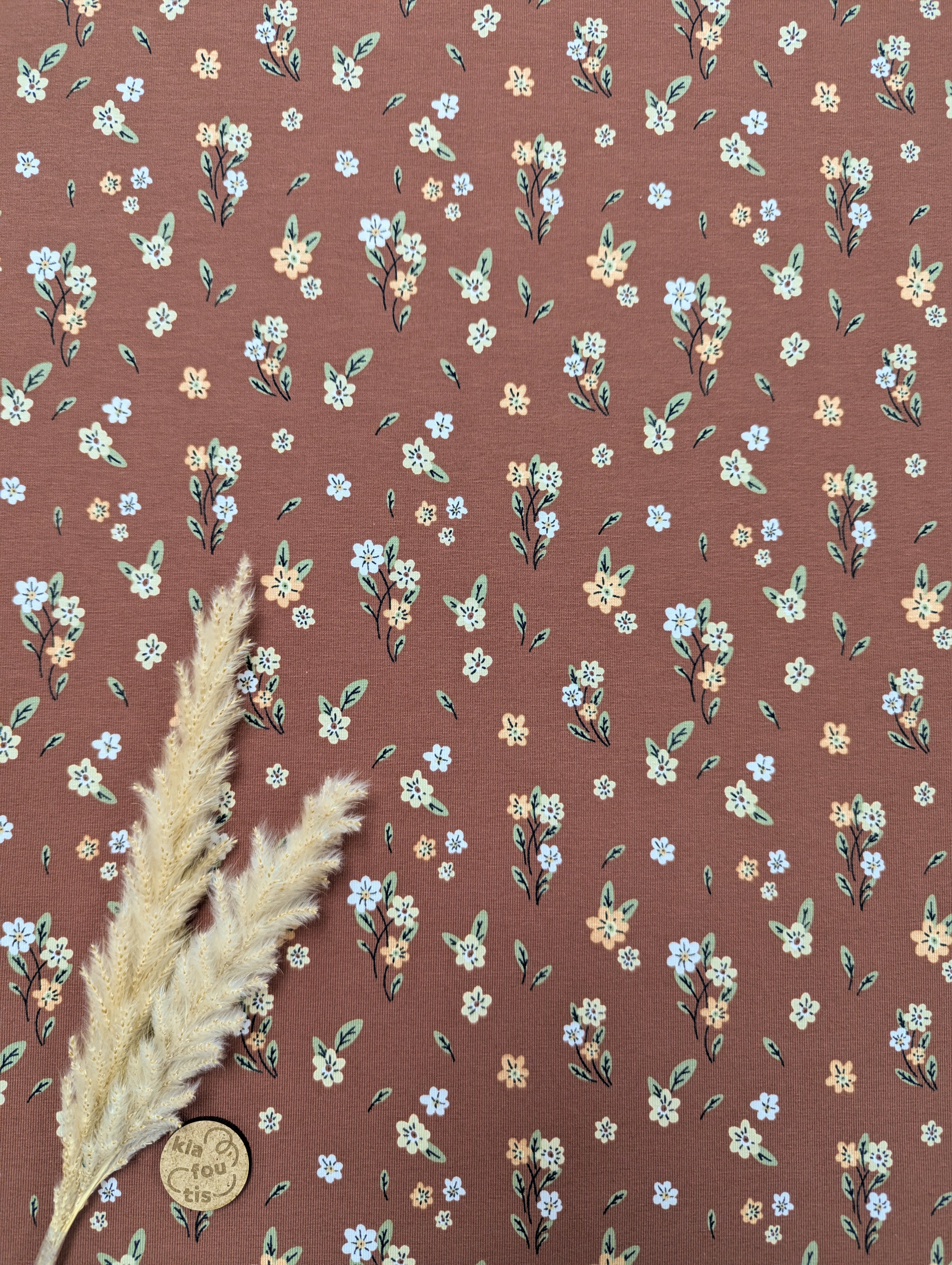 Jersey de coton bois de rose - brins