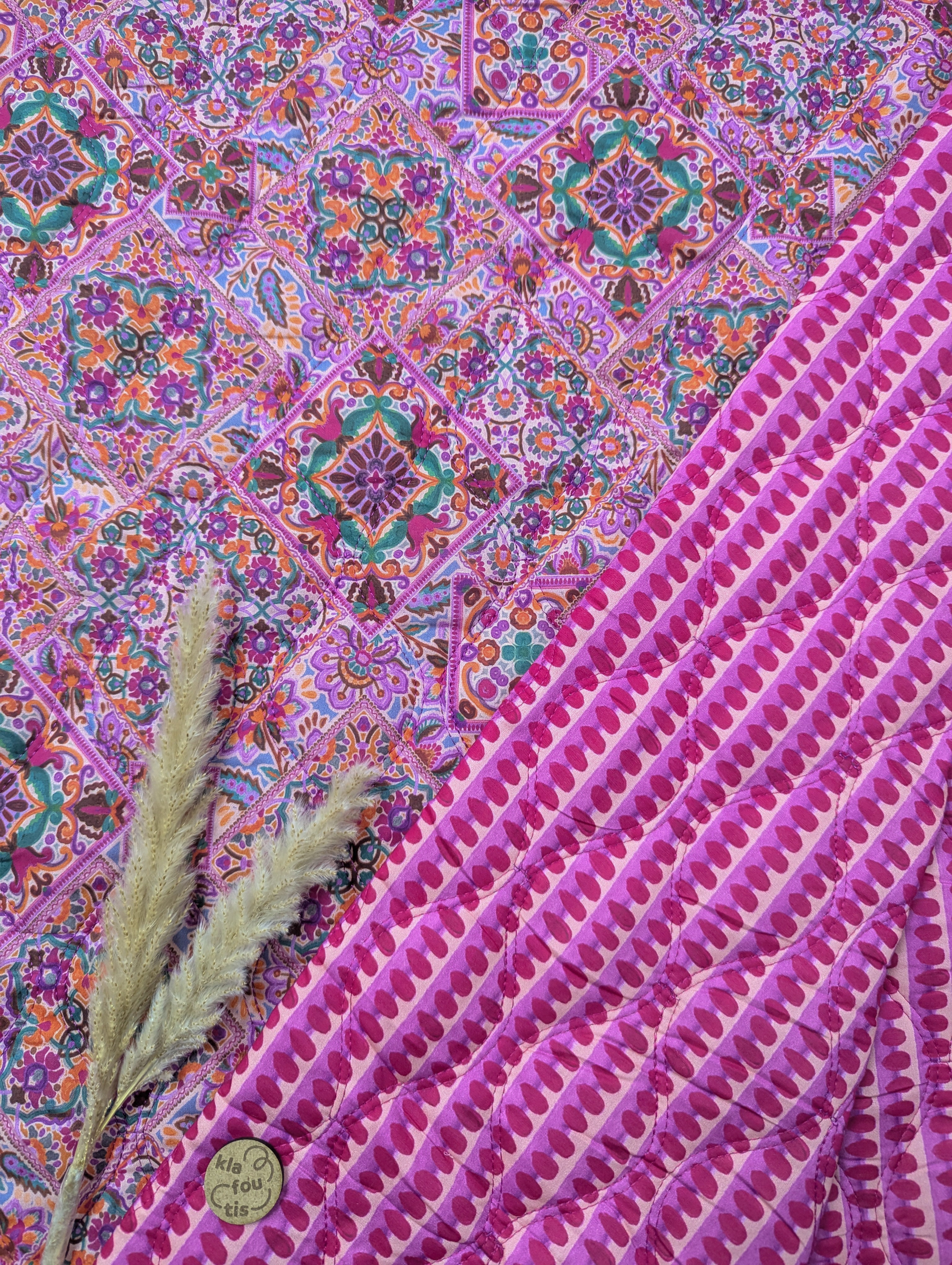 Coton matelassé double face rose - Joie