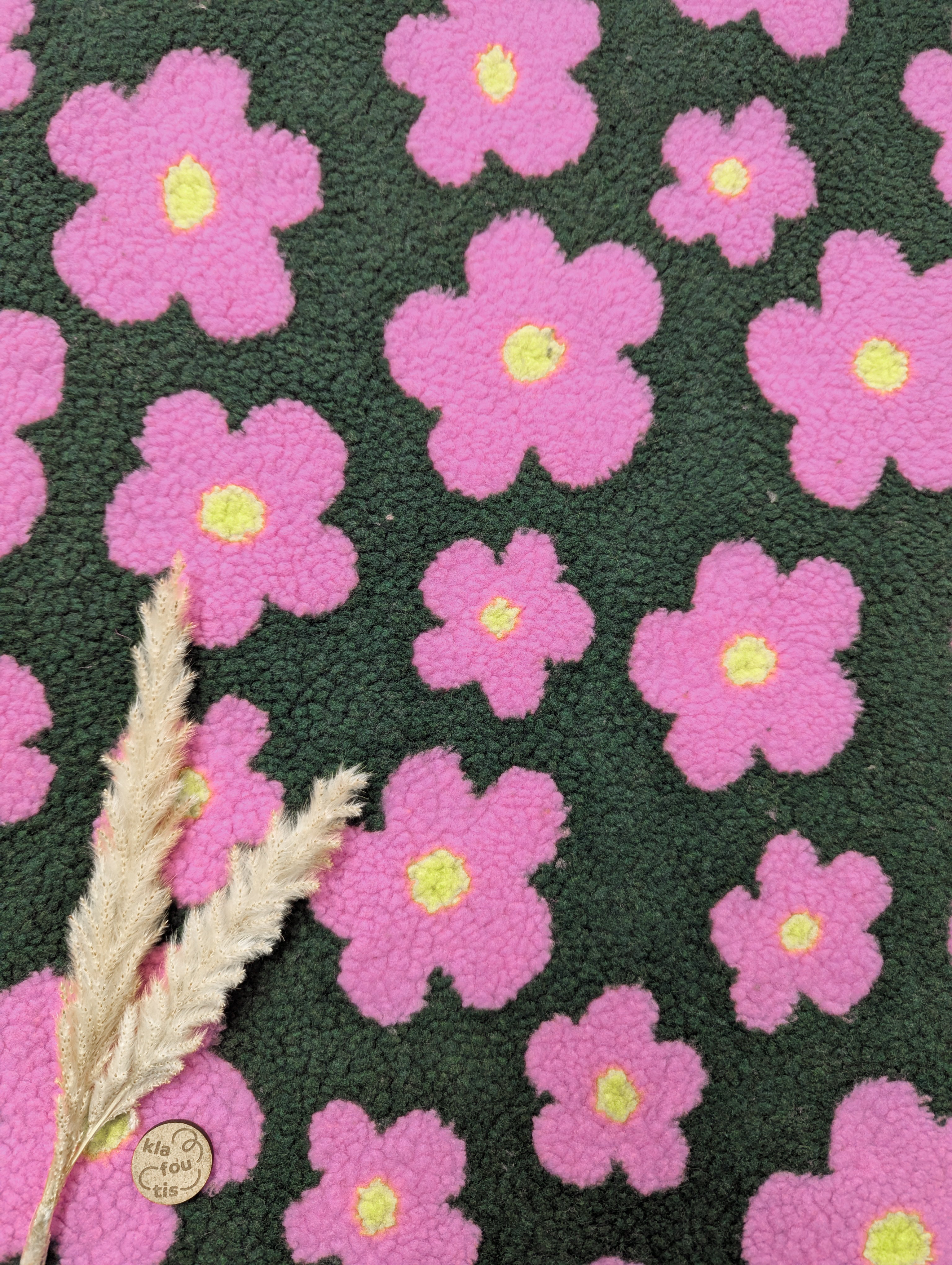 Teddy extensible vert - fleurs rose