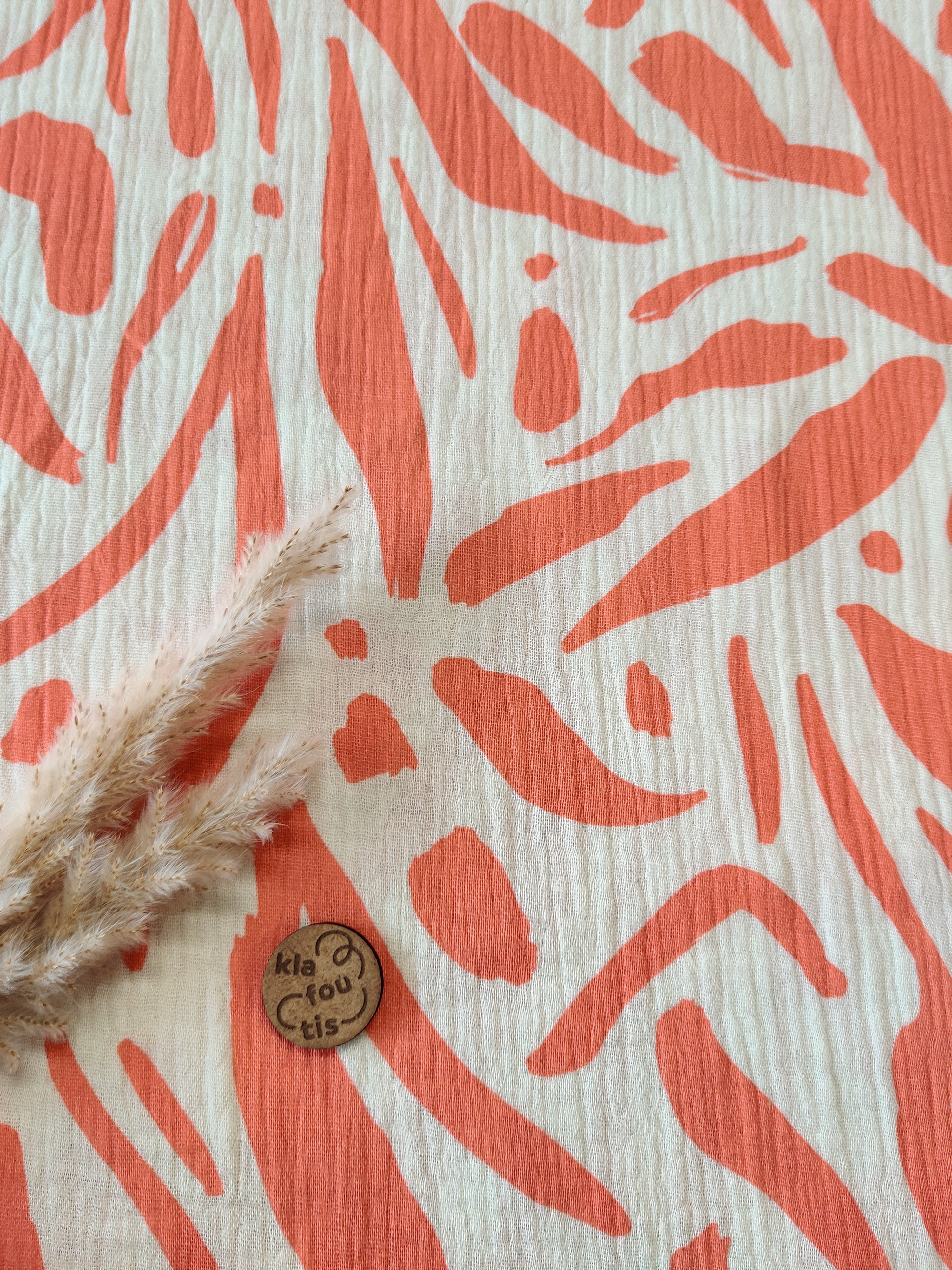 Double gaze écru - Esprit sauvage corail