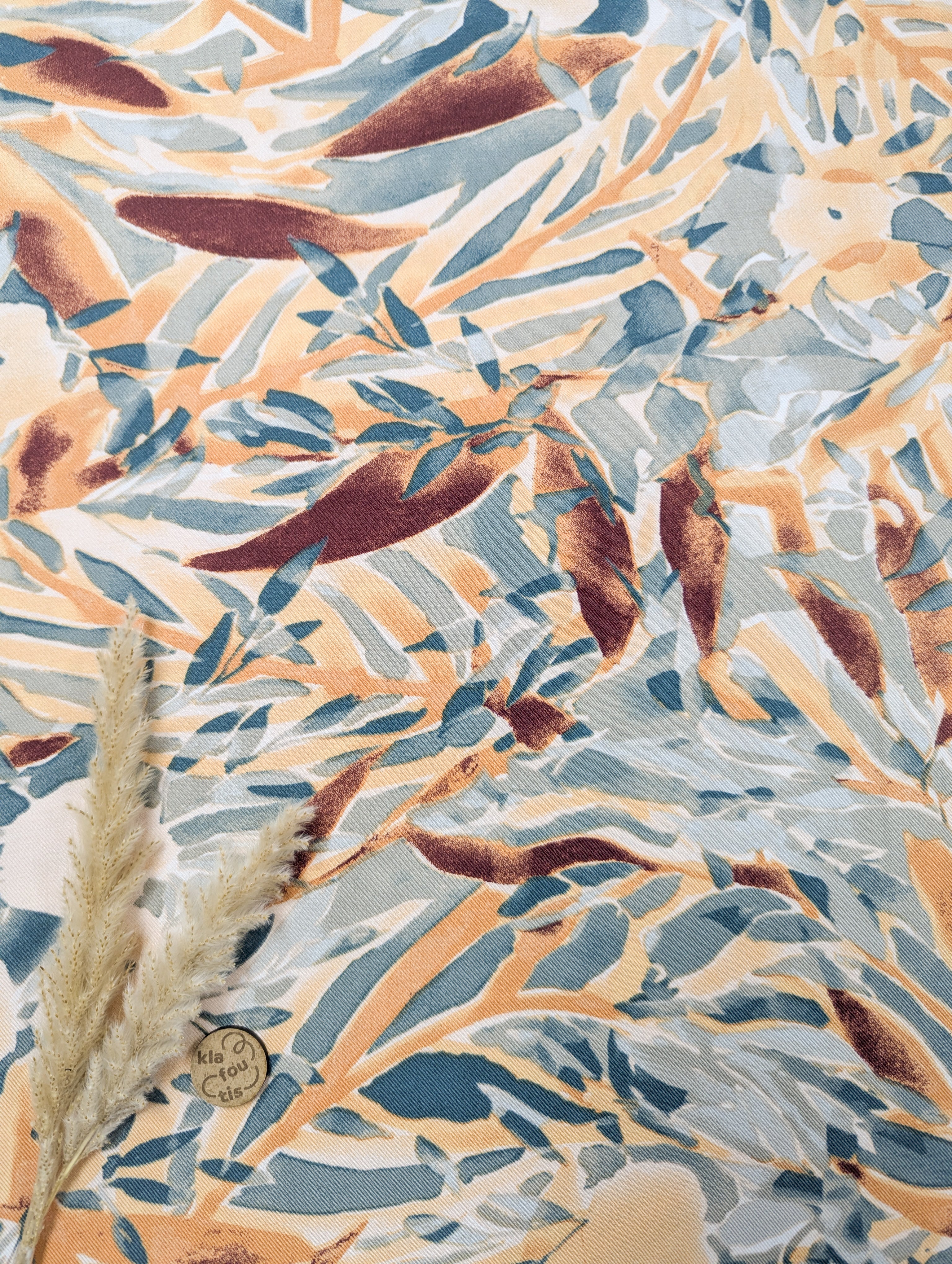 Twill de viscose bleuté - beauté abstraite