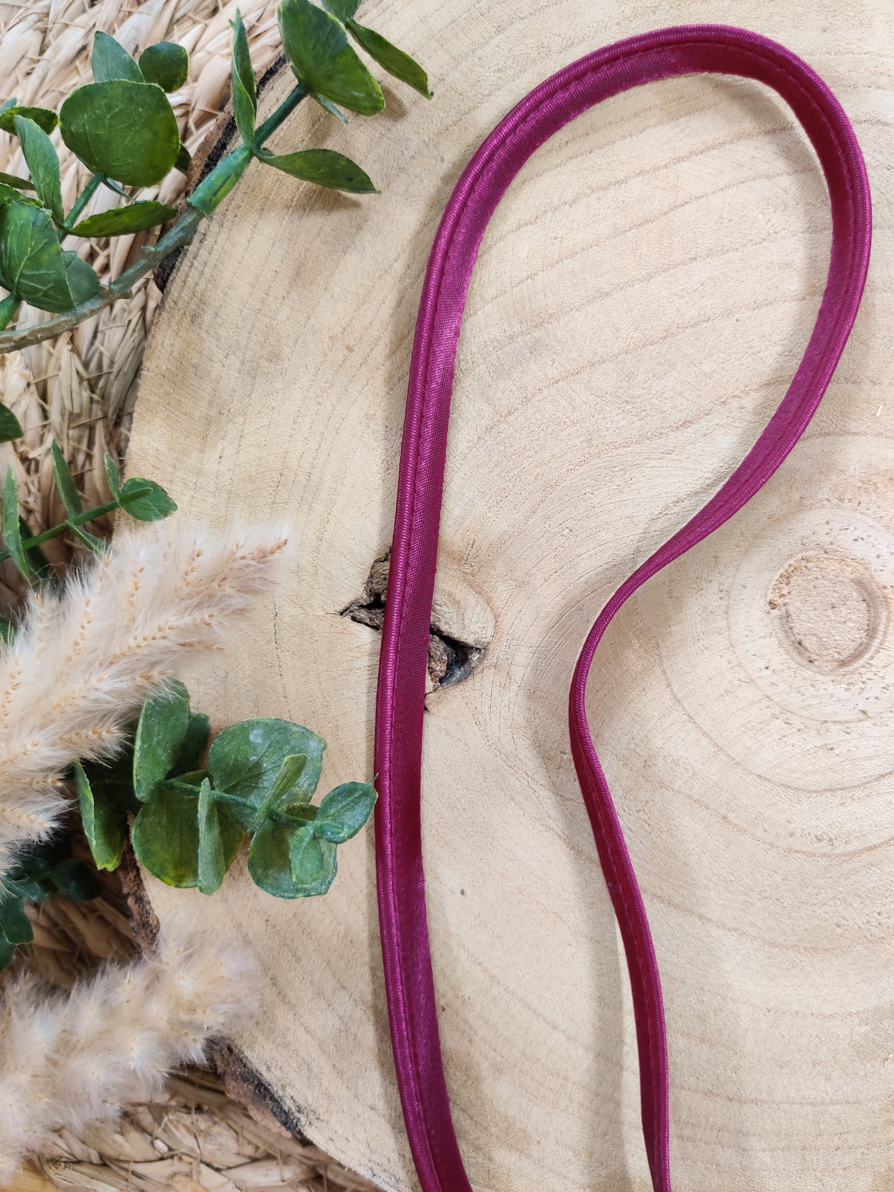 Passepoil satin lie de vin