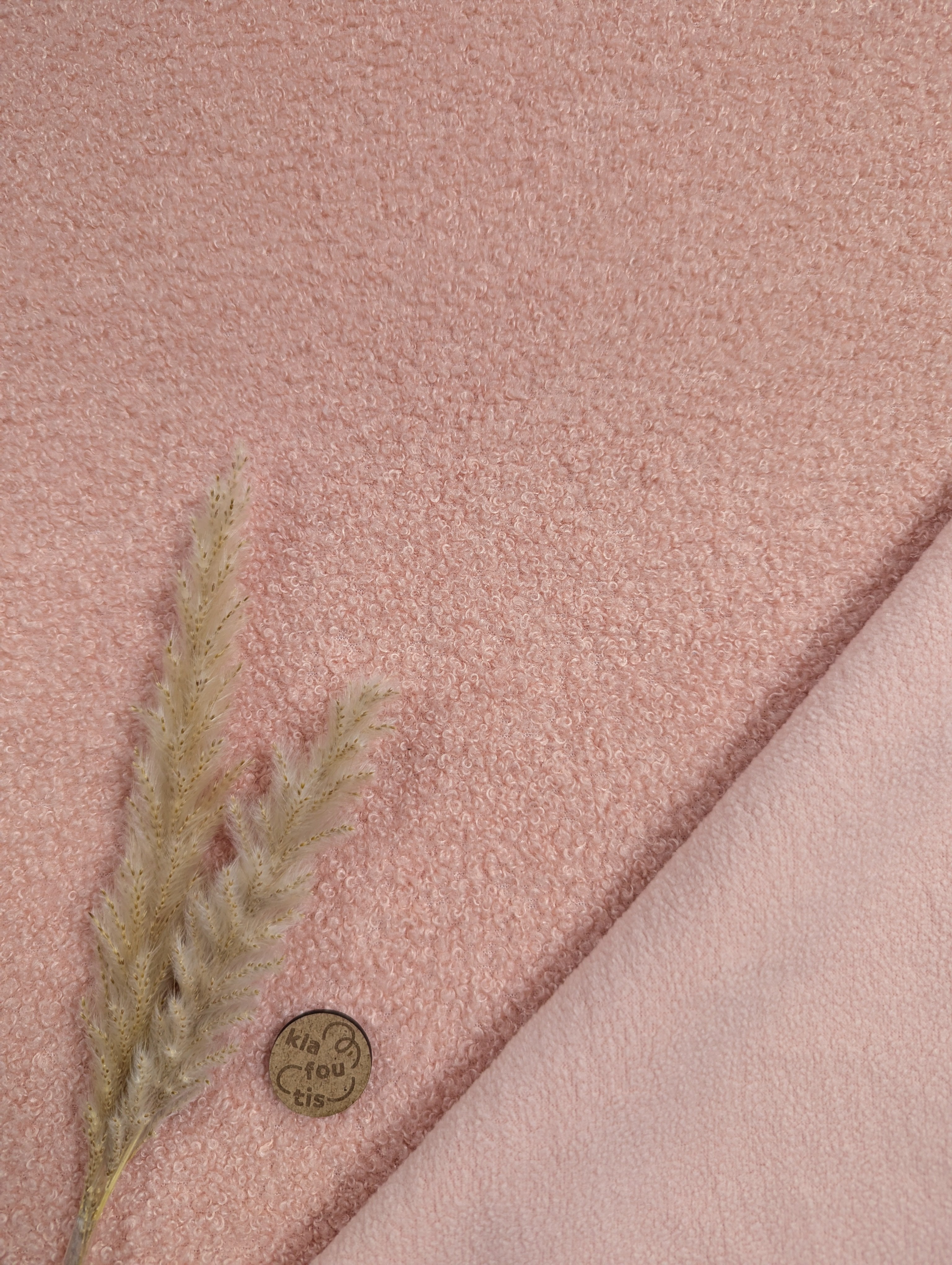 Teddy stretch doublé polaire - rose poudré