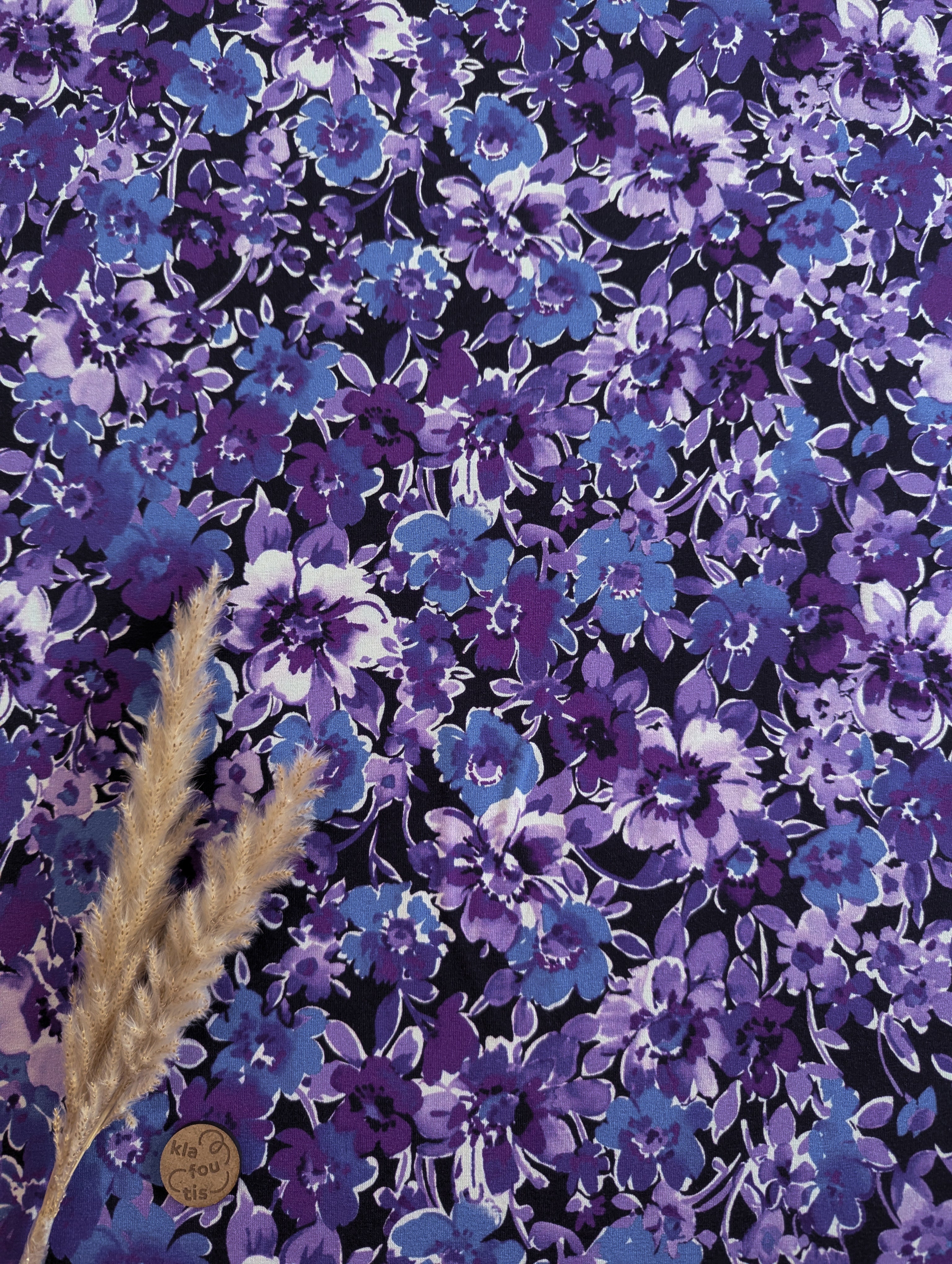 Jersey de coton bleu marine et violet - féminité