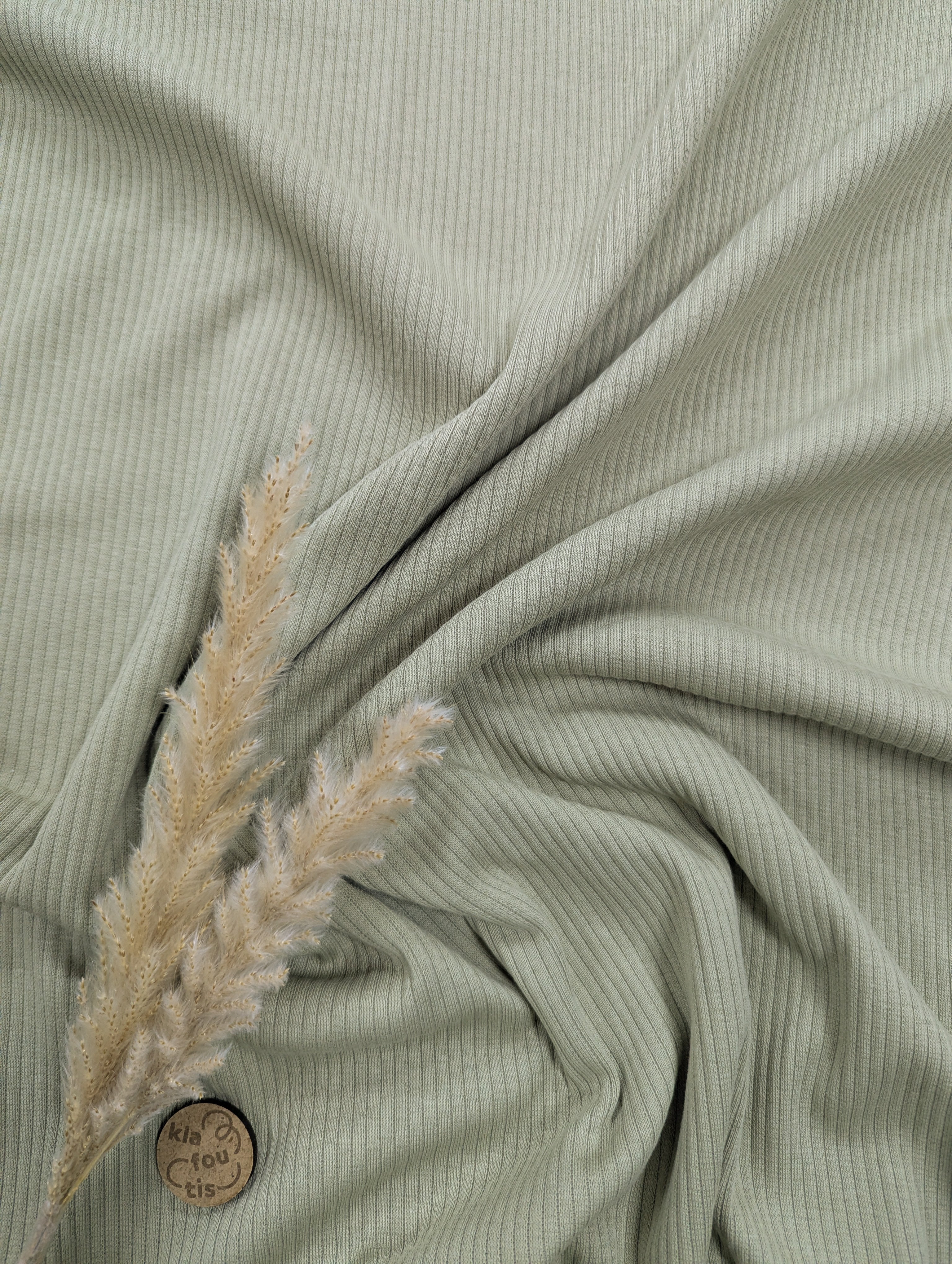 Jersey de coton rib - vert amande