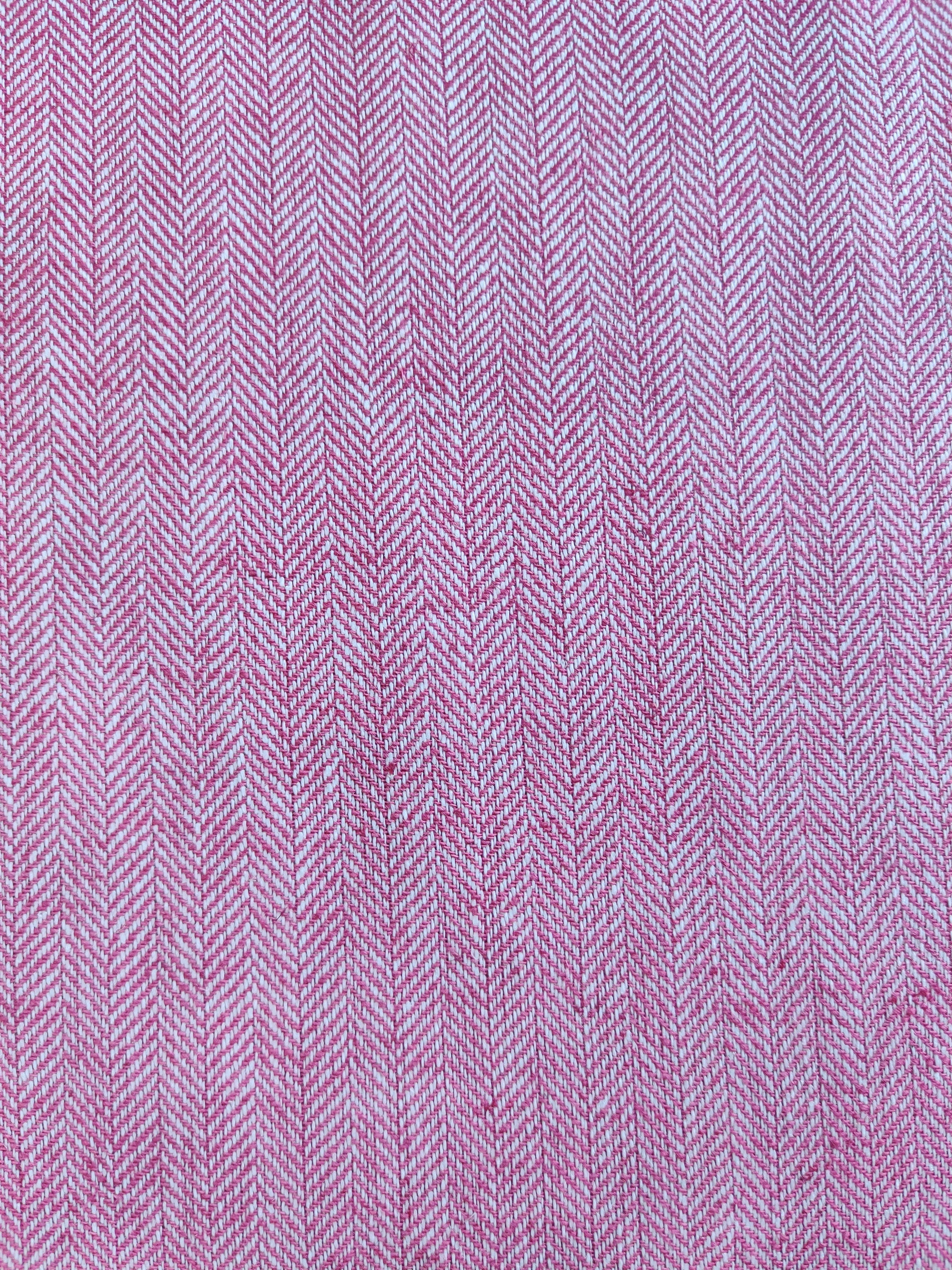 Lin coton chevrons - Fuchsia