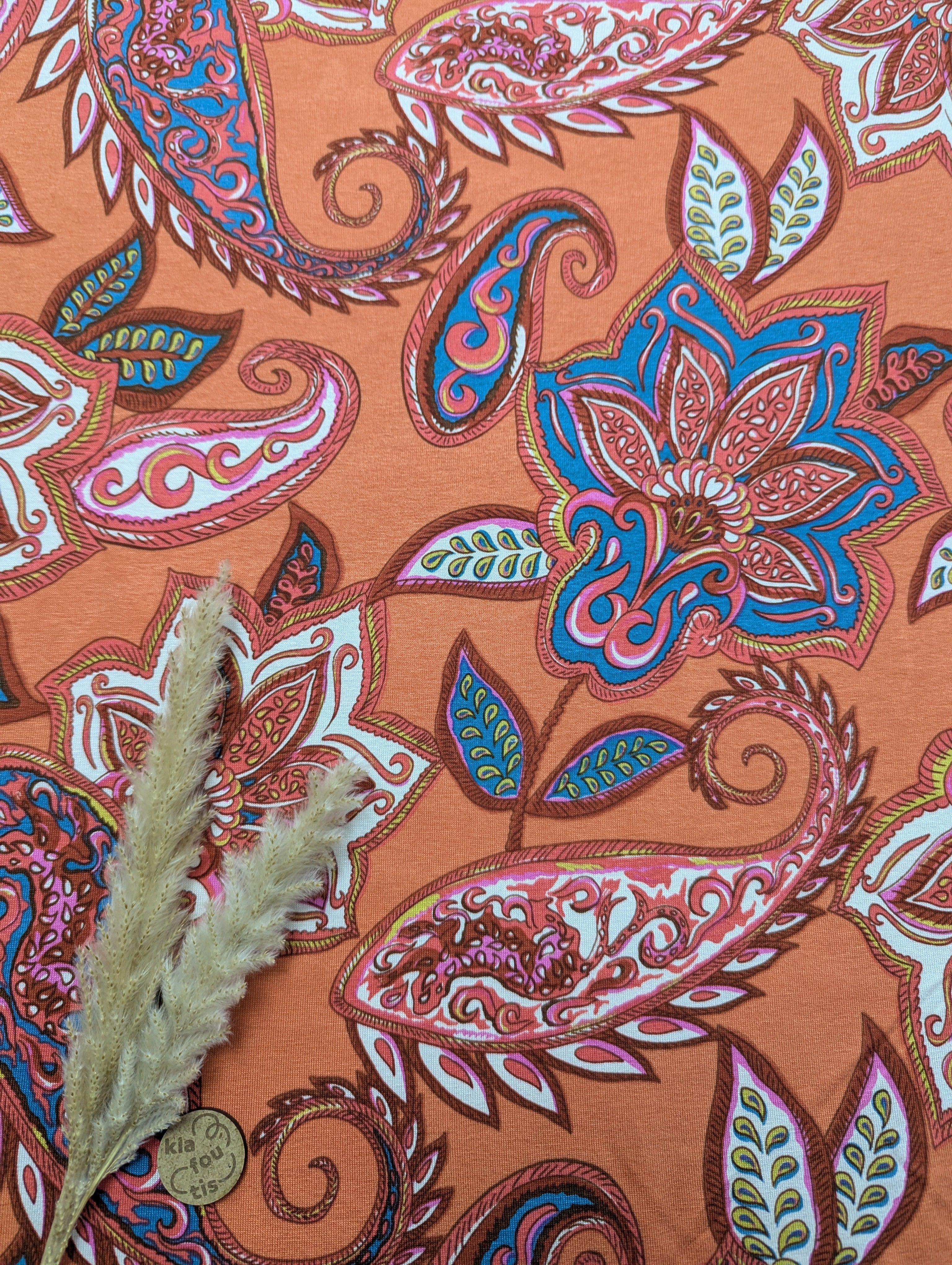 Jersey de viscose orange - Trésor bohème