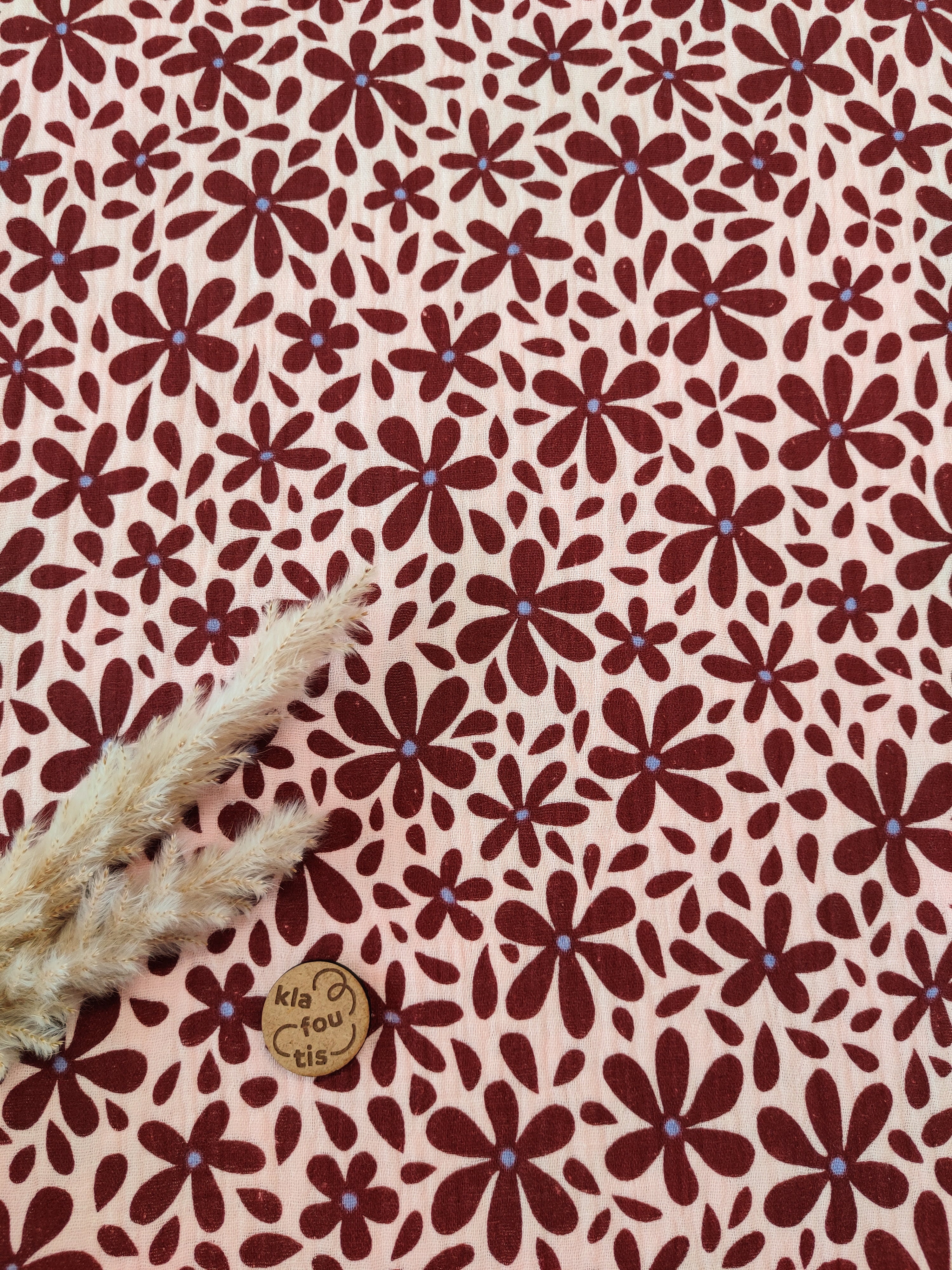 Double gaze rose poudré - Fleurs espiègles