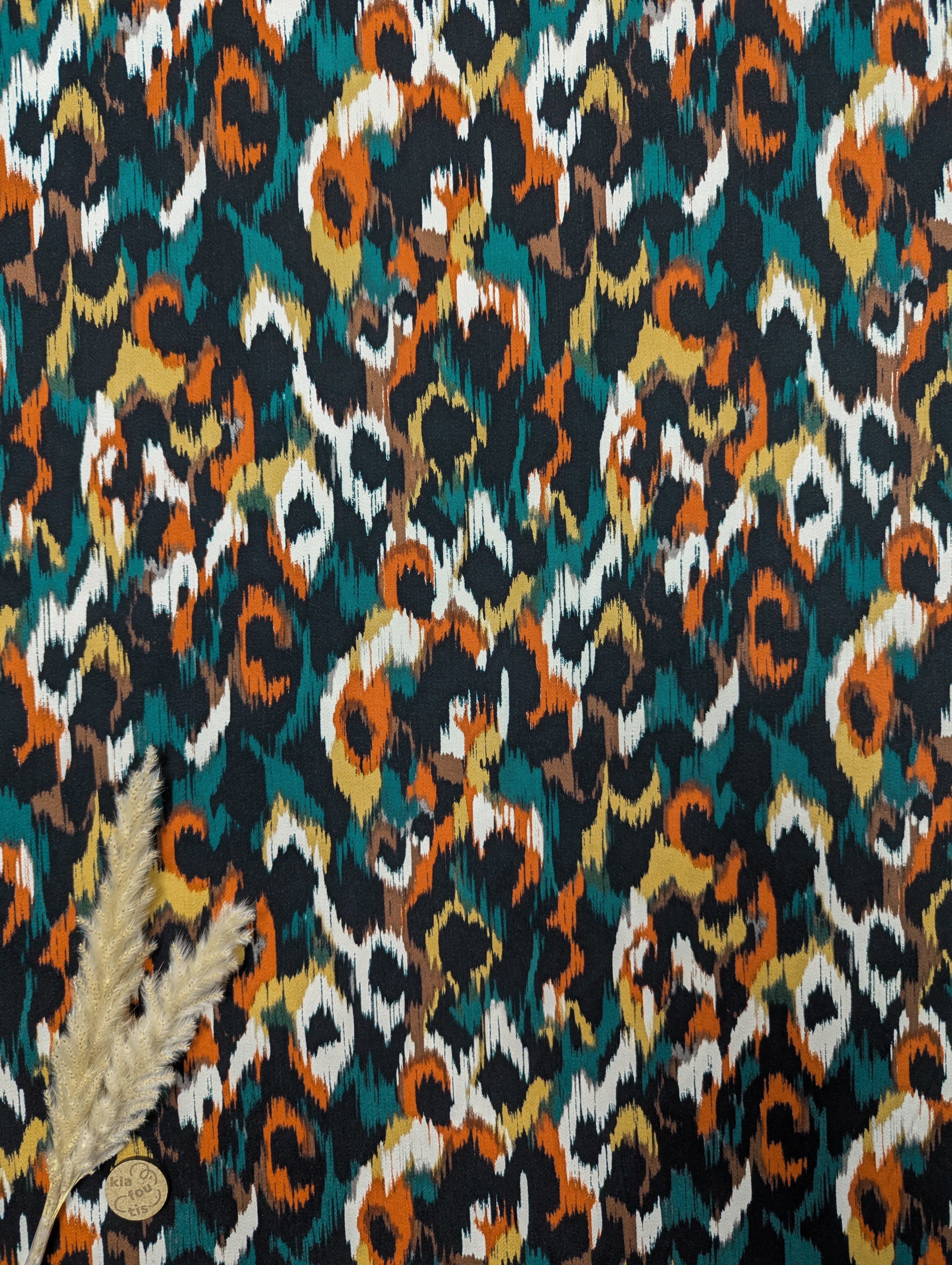 Satin de viscose pétrole - coloration