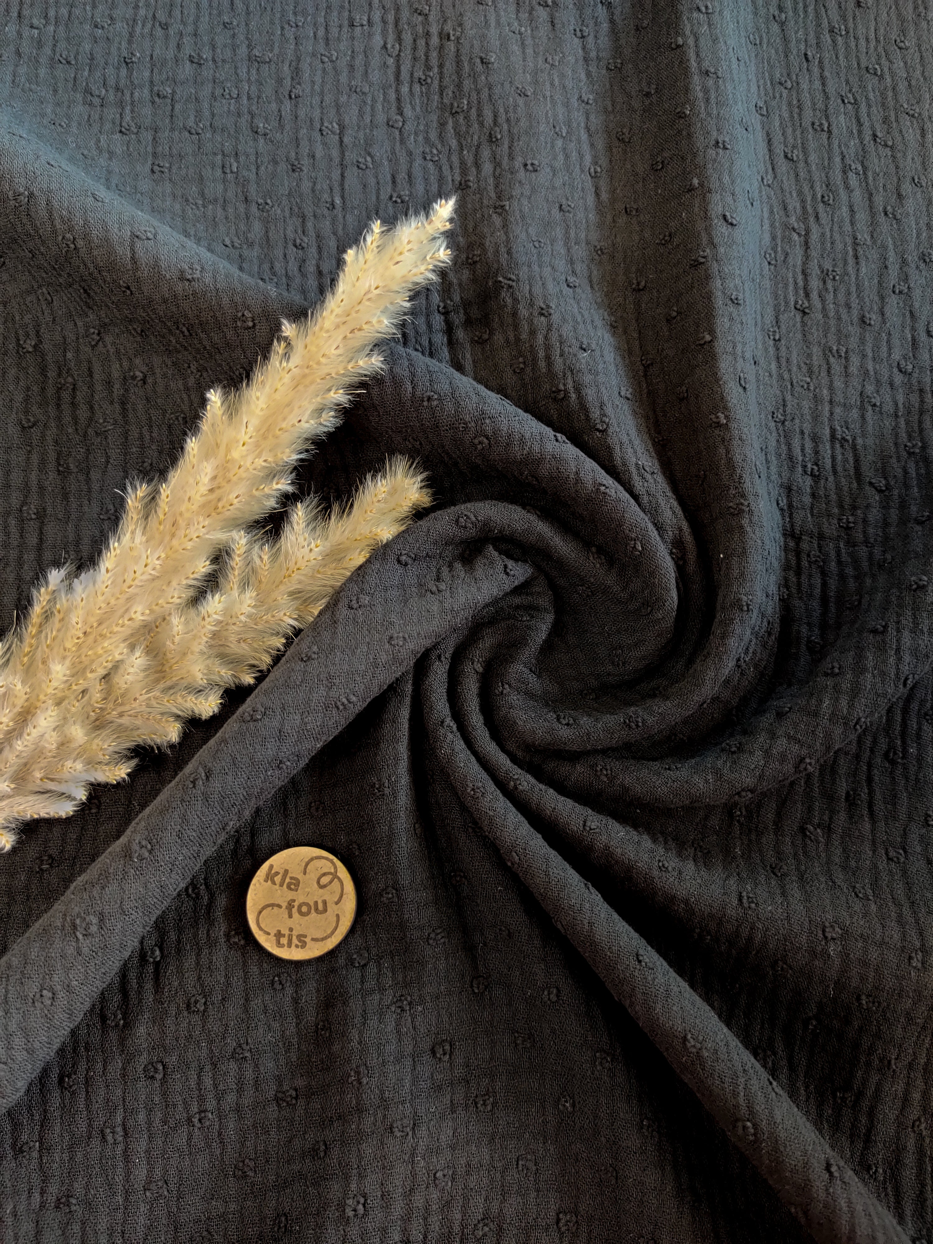 Double gaze à pois - Noir