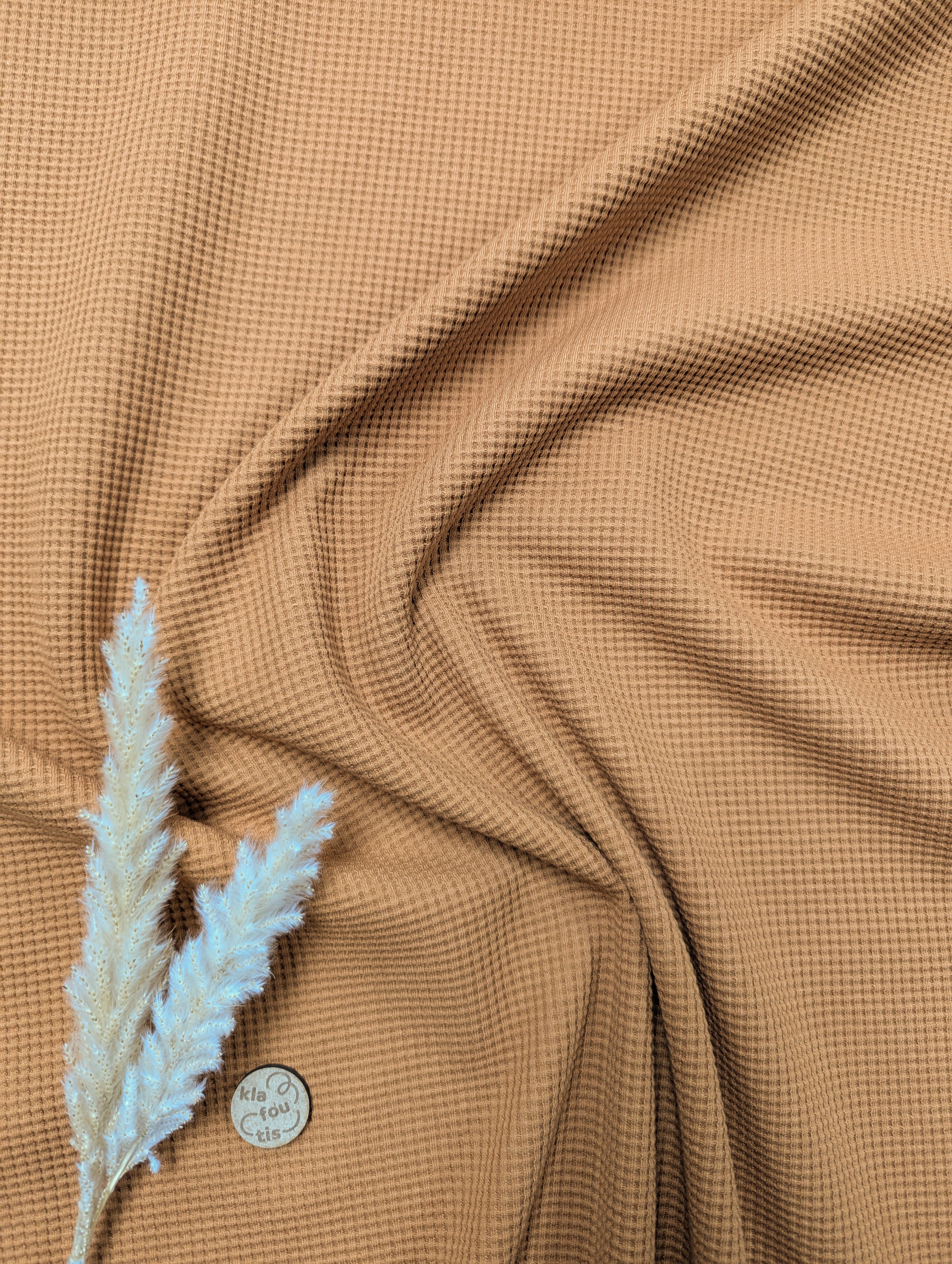 Jersey de coton gaufré BIO - Whisky