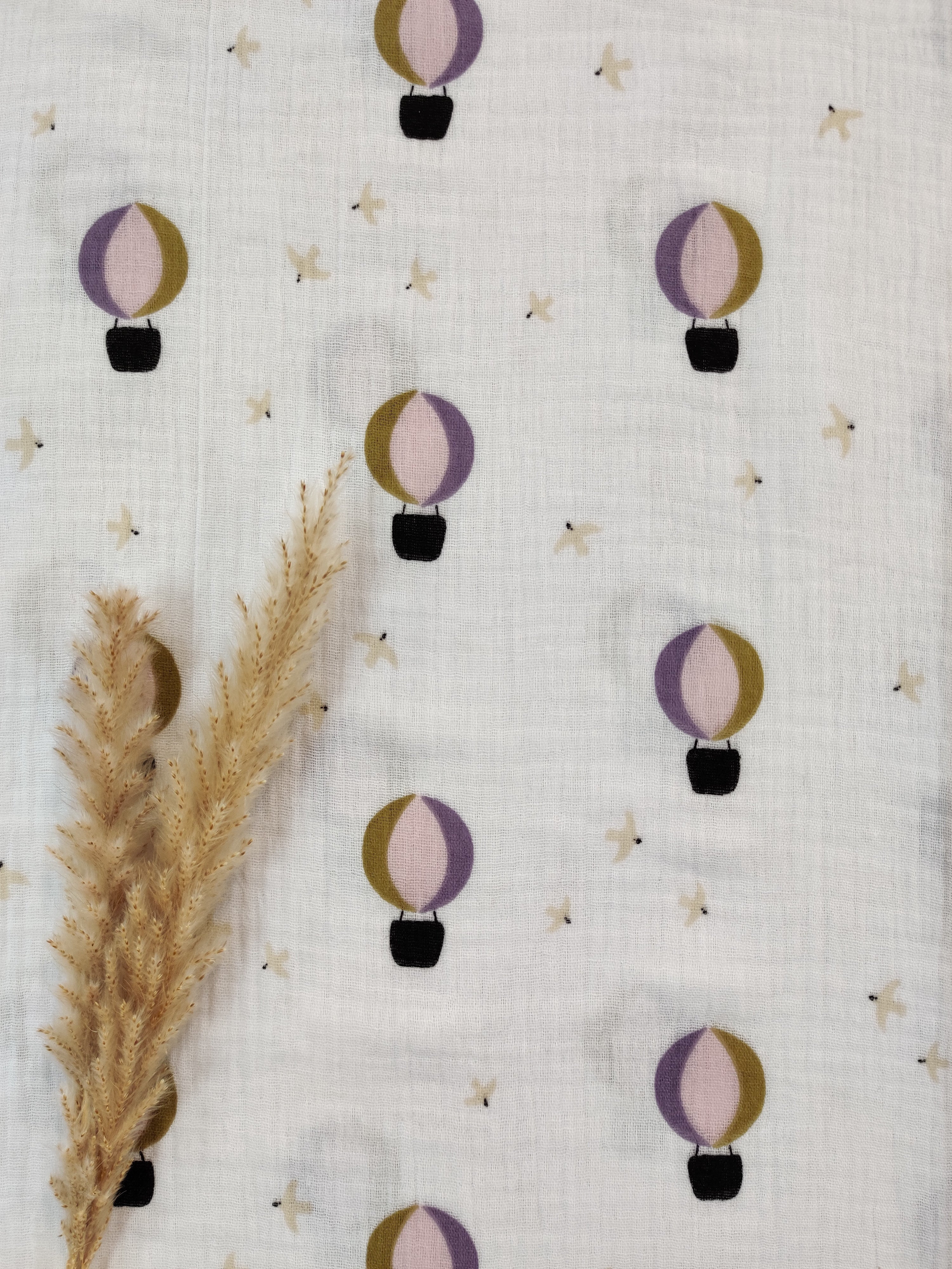 Double gaze écru - montgolfières
