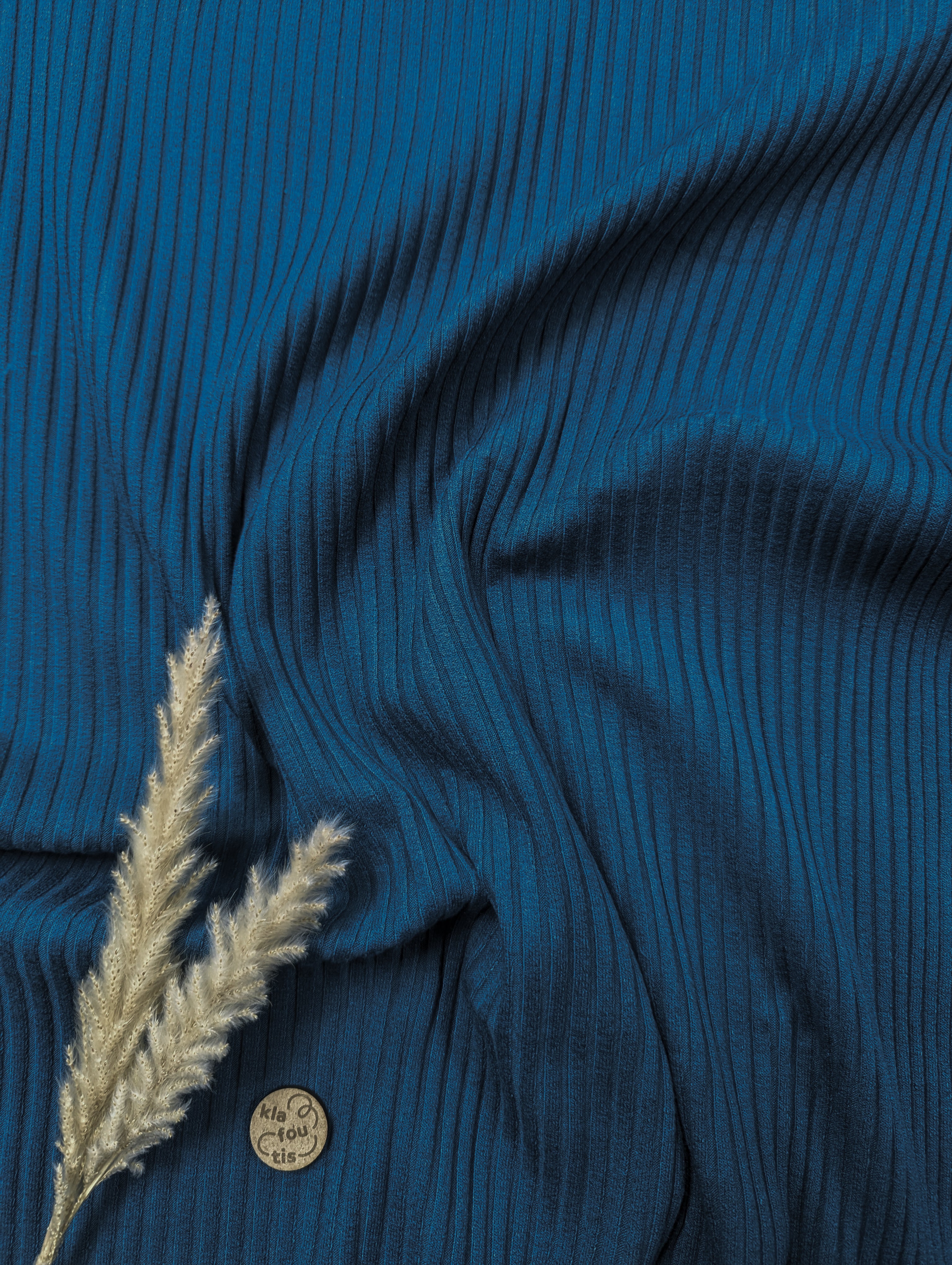 Maille côtelée fluide - pétrole