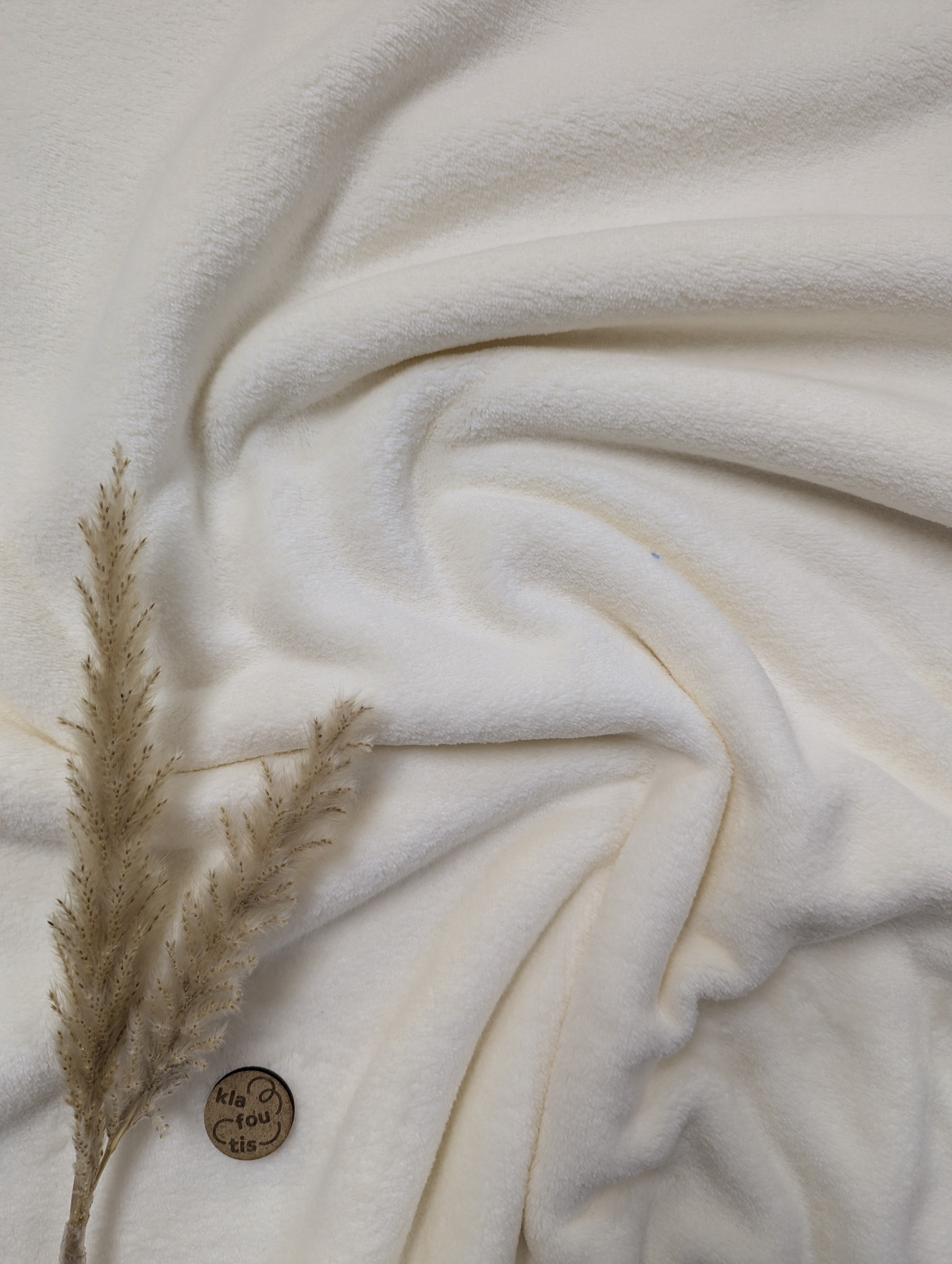 Tissu doudou double face - écru