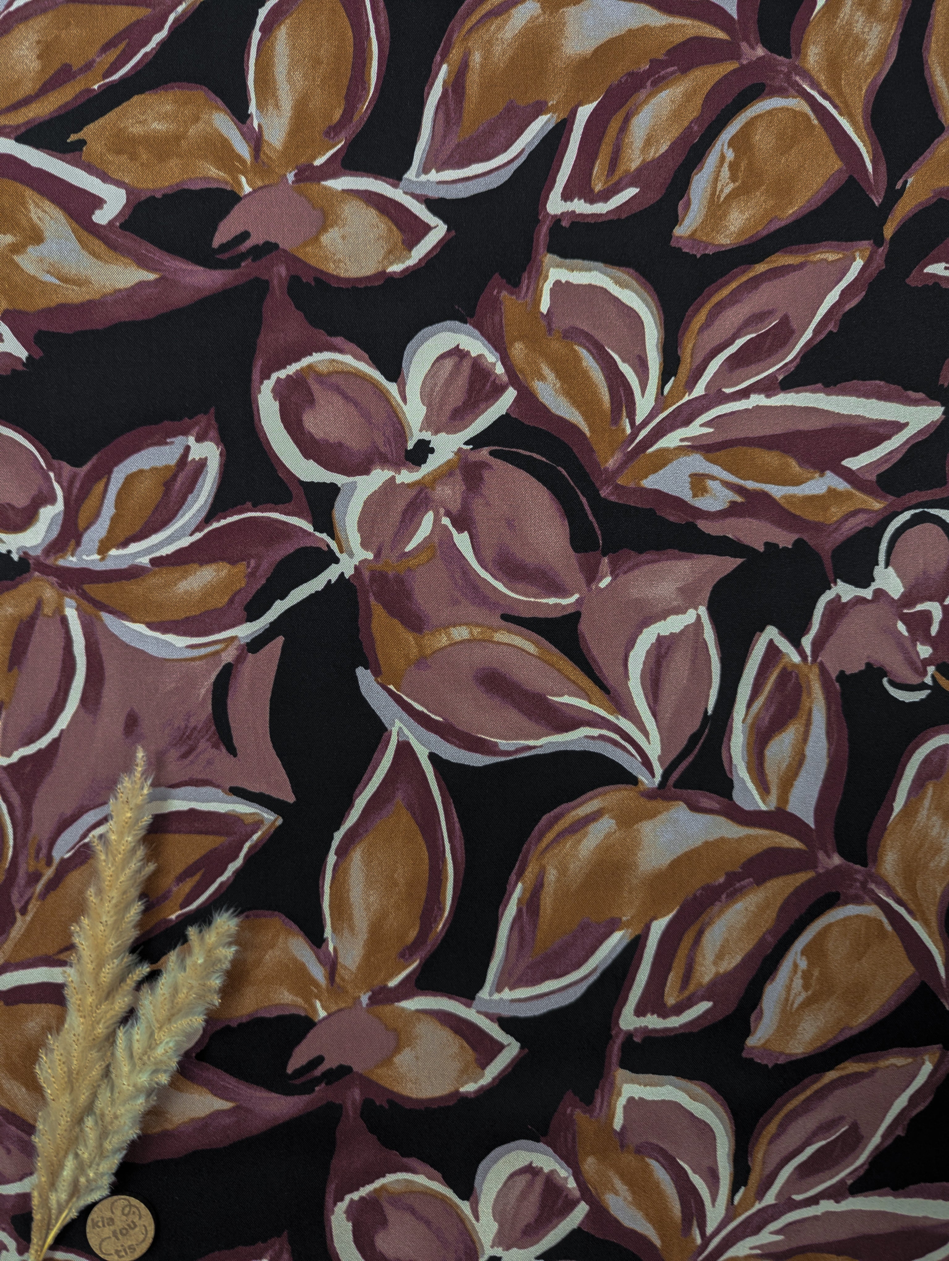 Twill de viscose lie de vin - inspiration automnale