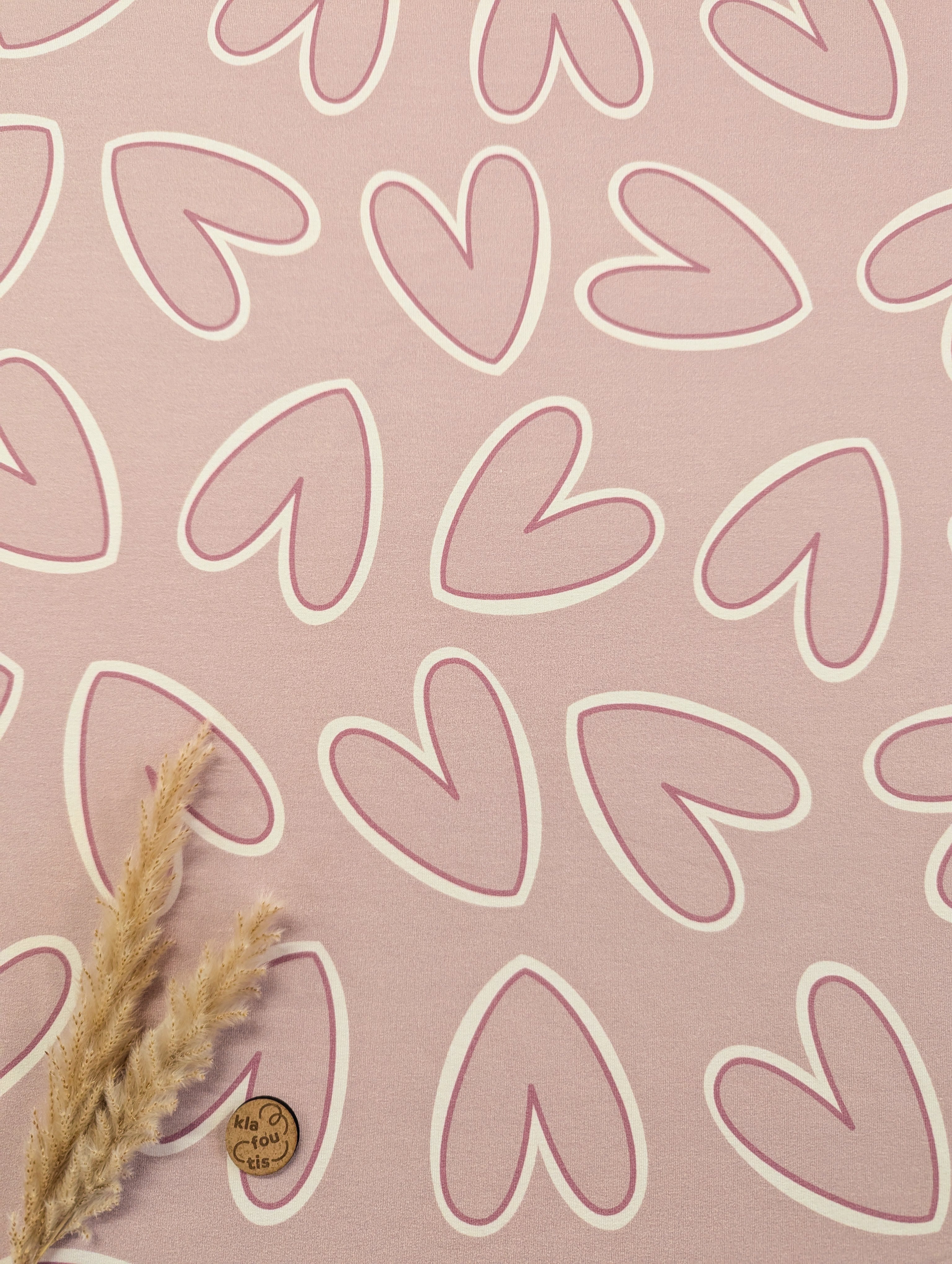 French Terry rose - amour toujours