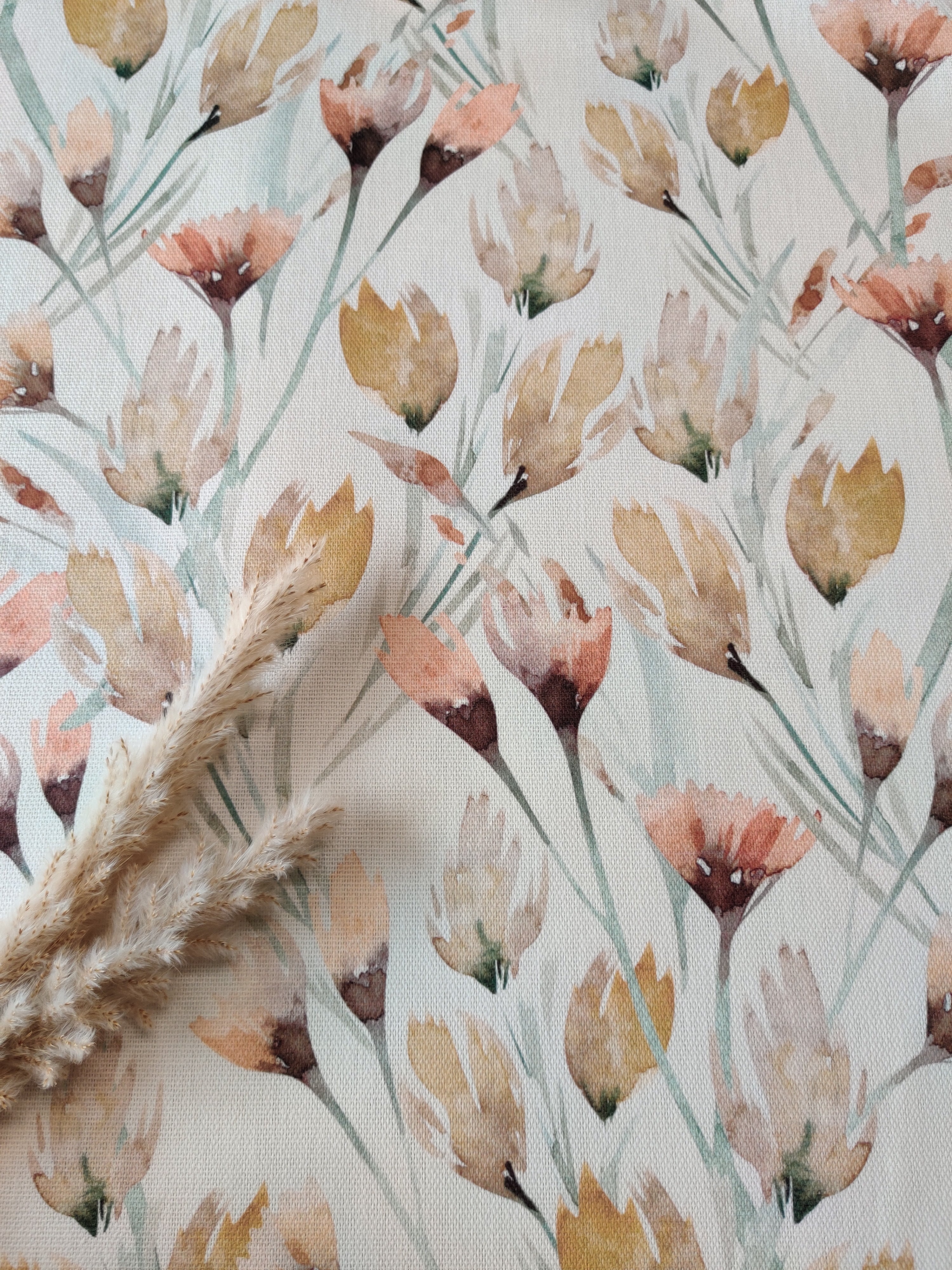 Canevas écru - Pétales d’aquarelle