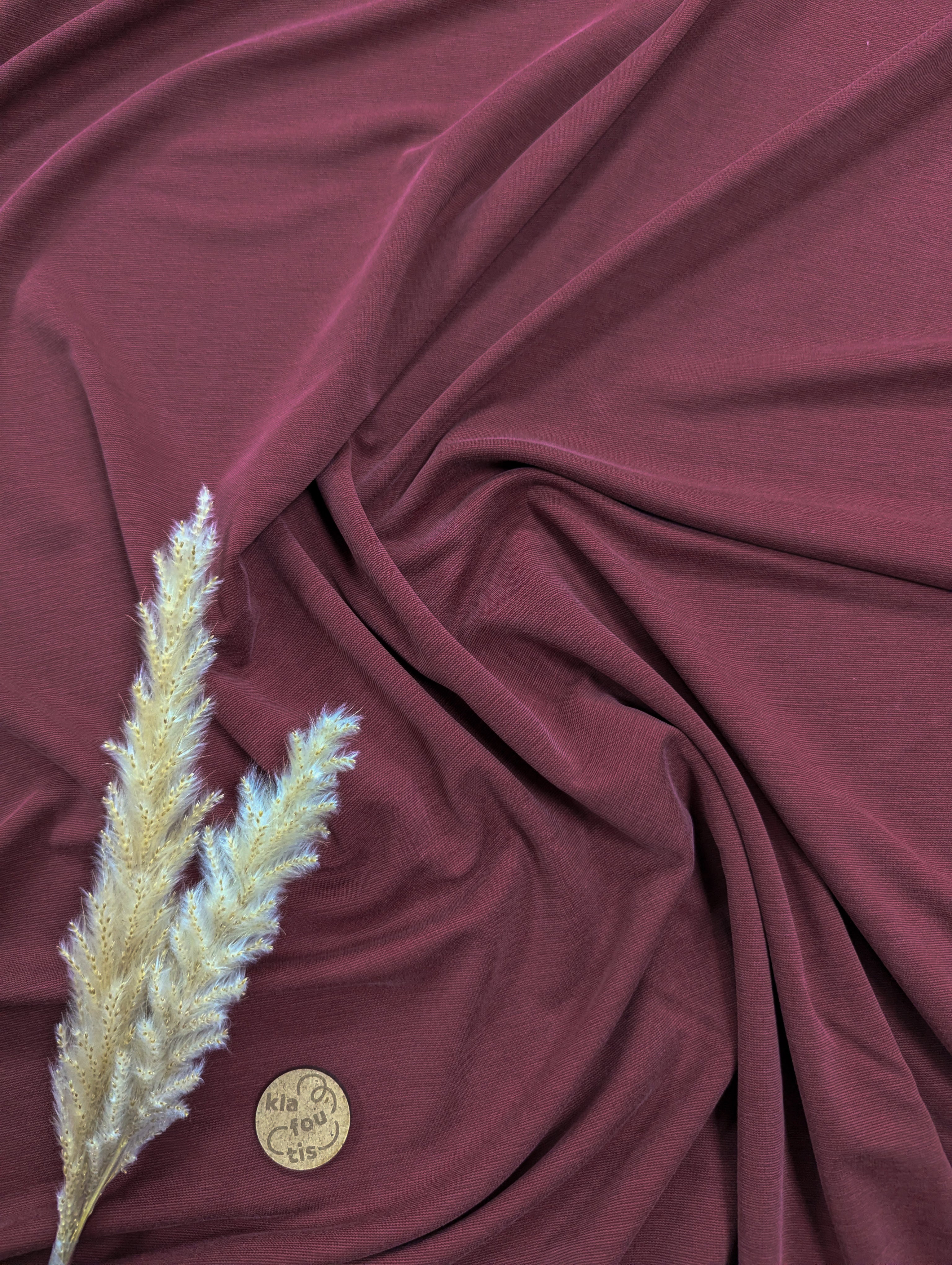 Jersey interlock de viscose - bordeaux