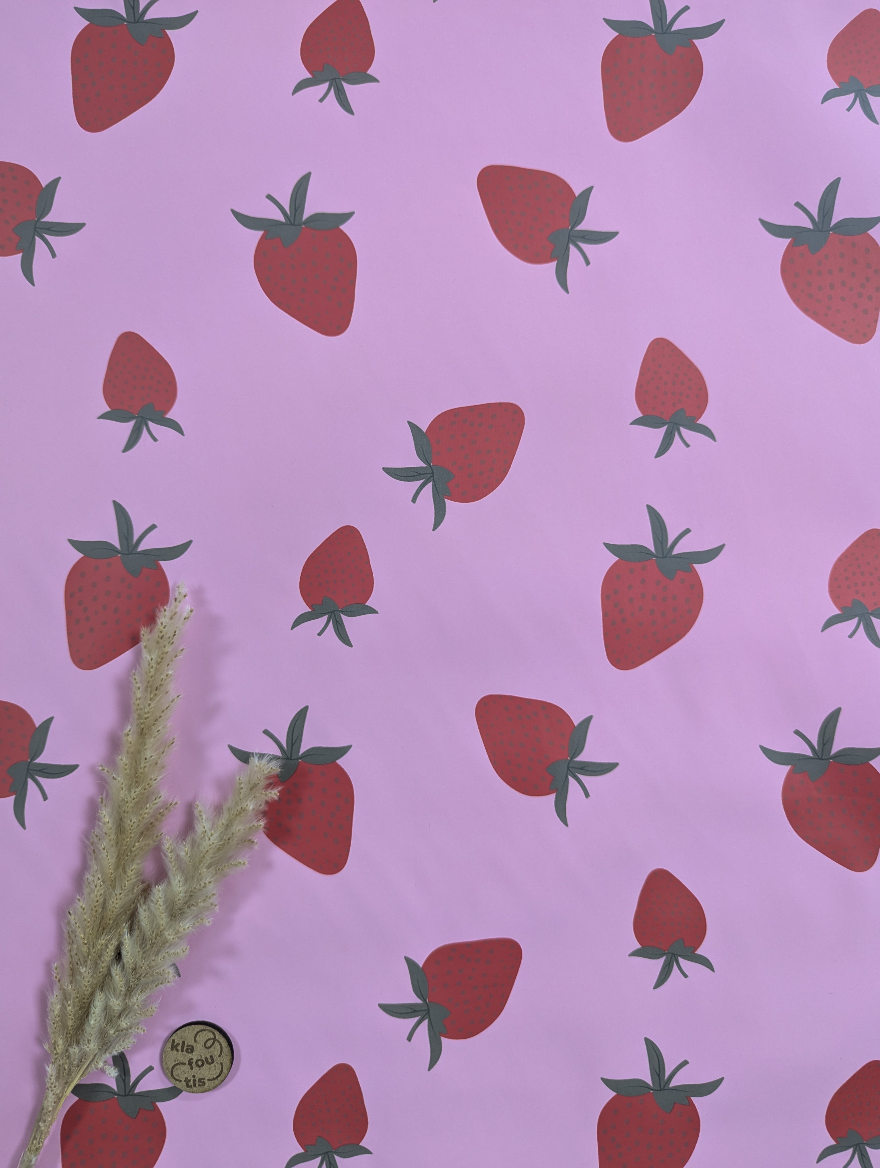 Imperméable doux rose - fraises